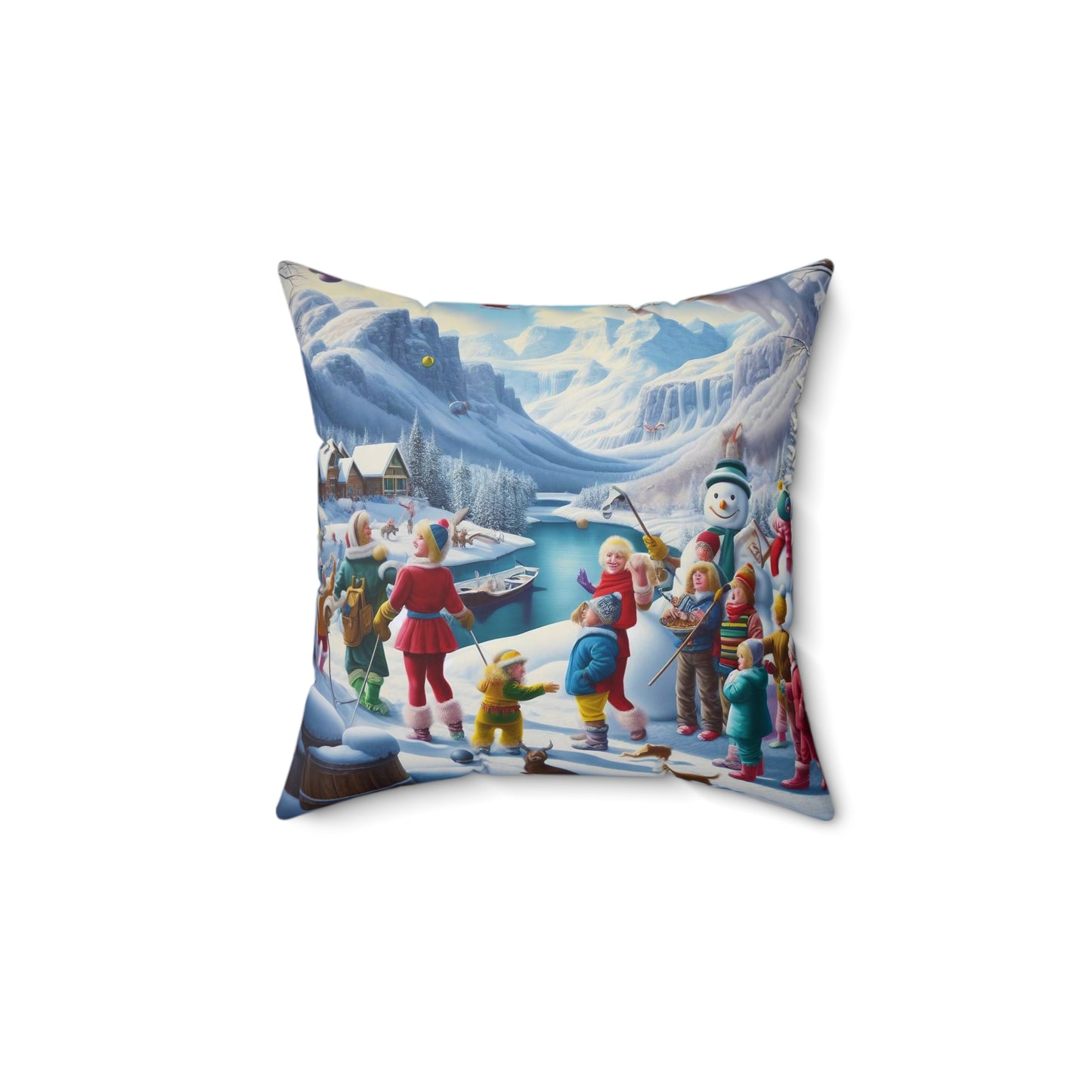 Spun Polyester Square Pillow - Winter 205