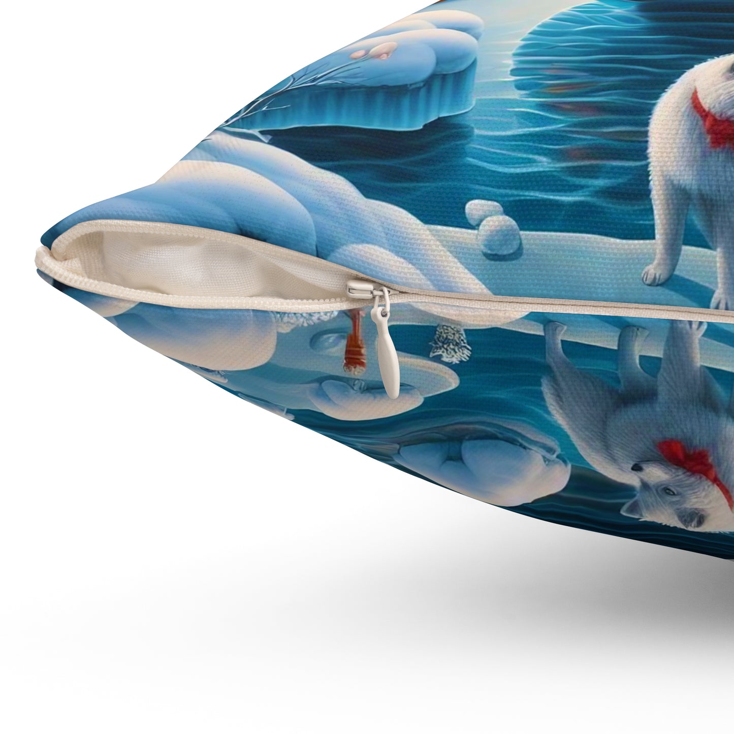 Spun Polyester Square Pillow - Winter 162