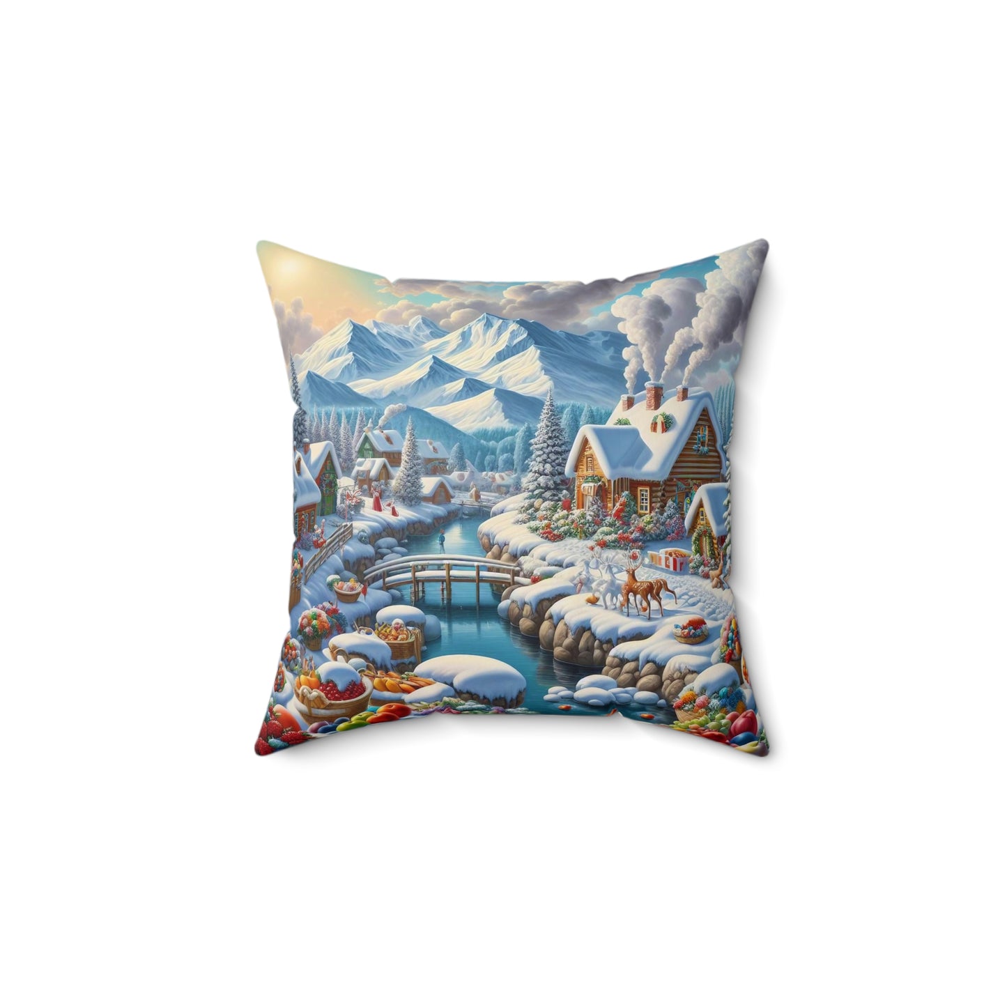 Spun Polyester Square Pillow - Winter 137