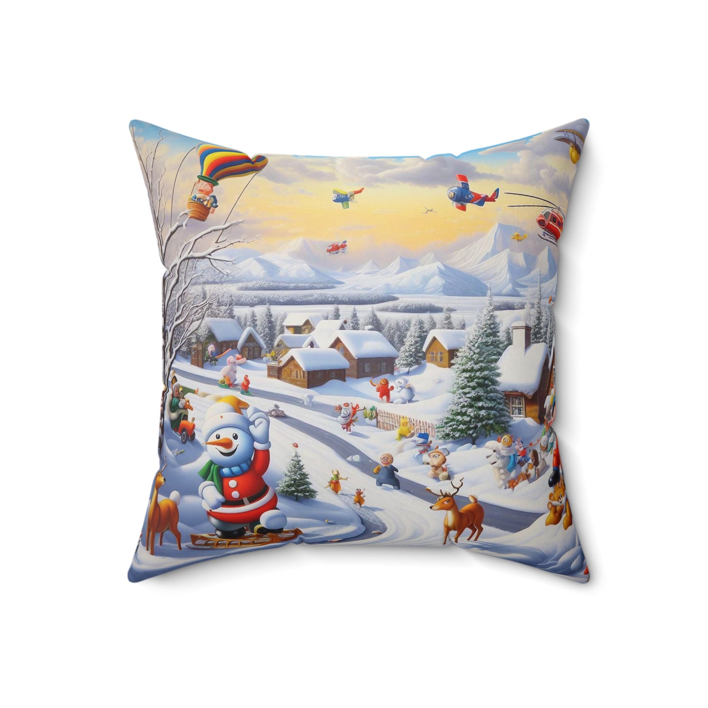 Spun Polyester Square Pillow - Winter 192