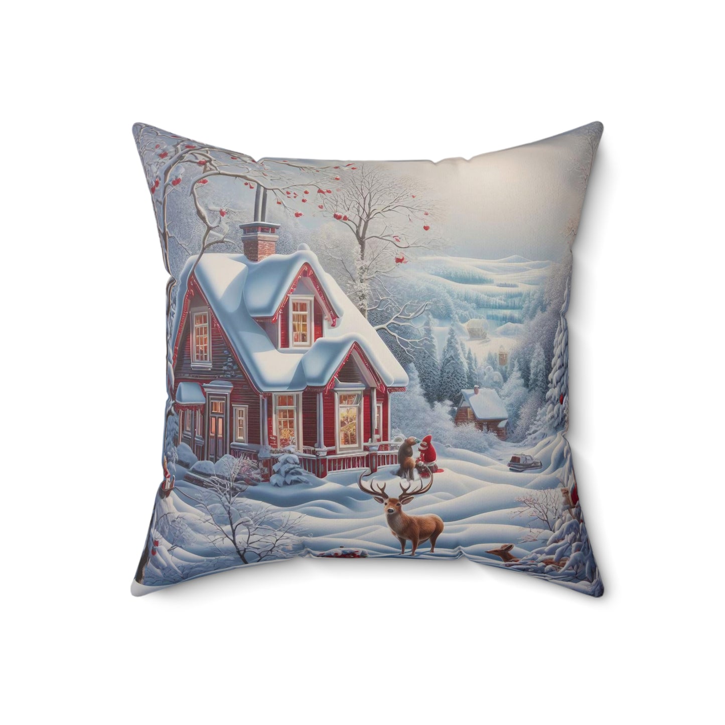 Spun Polyester Square Pillow - Winter 141