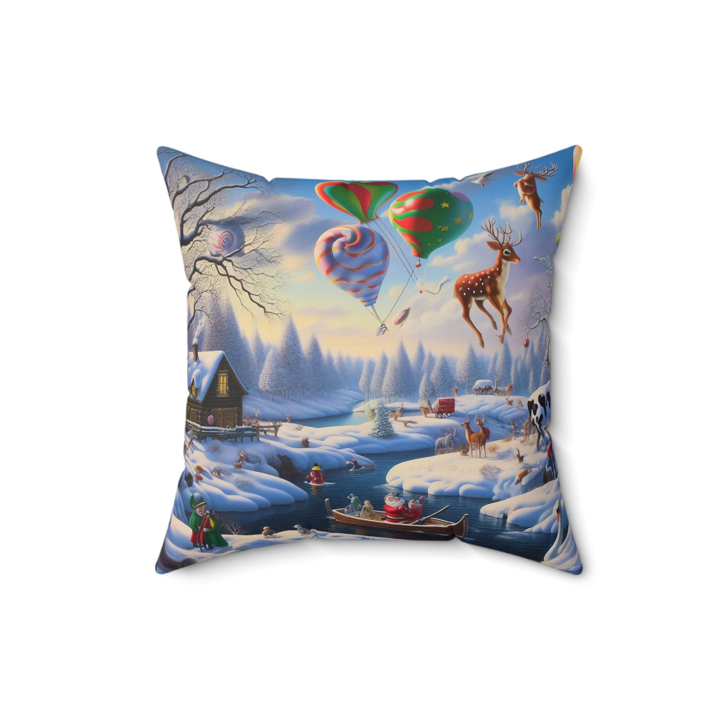 Spun Polyester Square Pillow - Winter 222