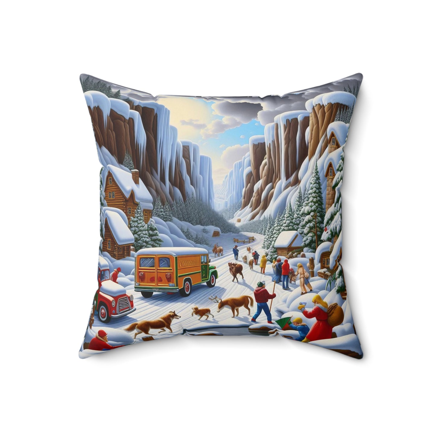 Spun Polyester Square Pillow - Winter 120