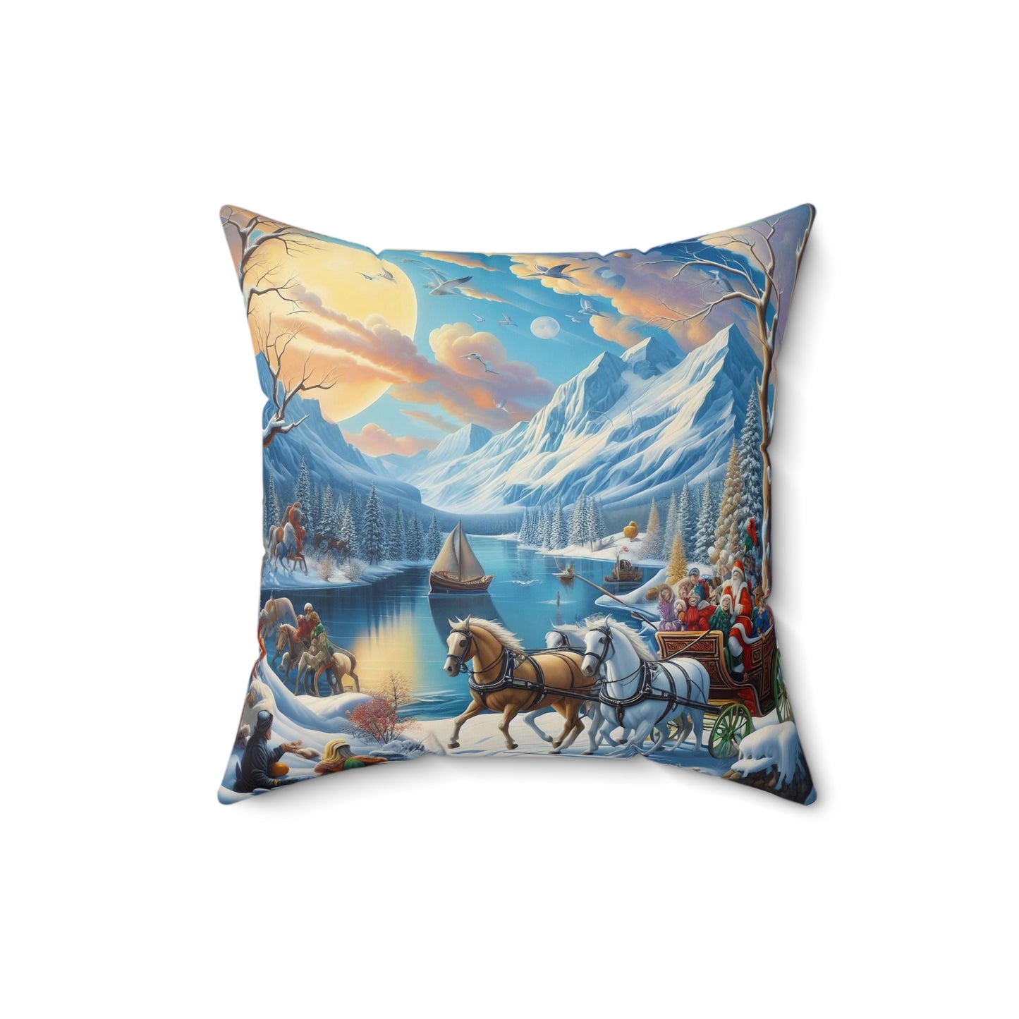 Spun Polyester Square Pillow - Winter 212