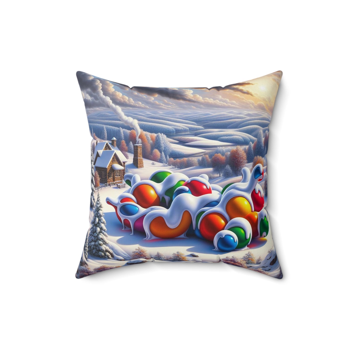 Spun Polyester Square Pillow - Winter 157