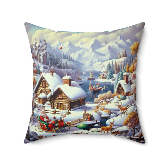 Spun Polyester Square Pillow - Winter 177