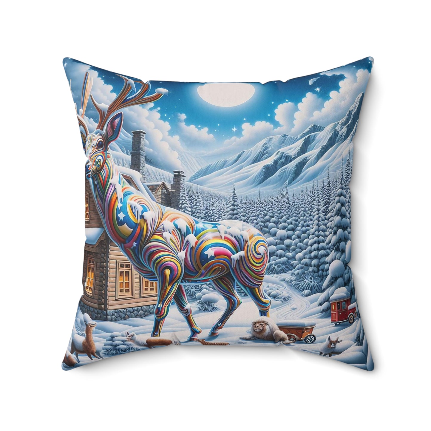 Spun Polyester Square Pillow - Winter 131