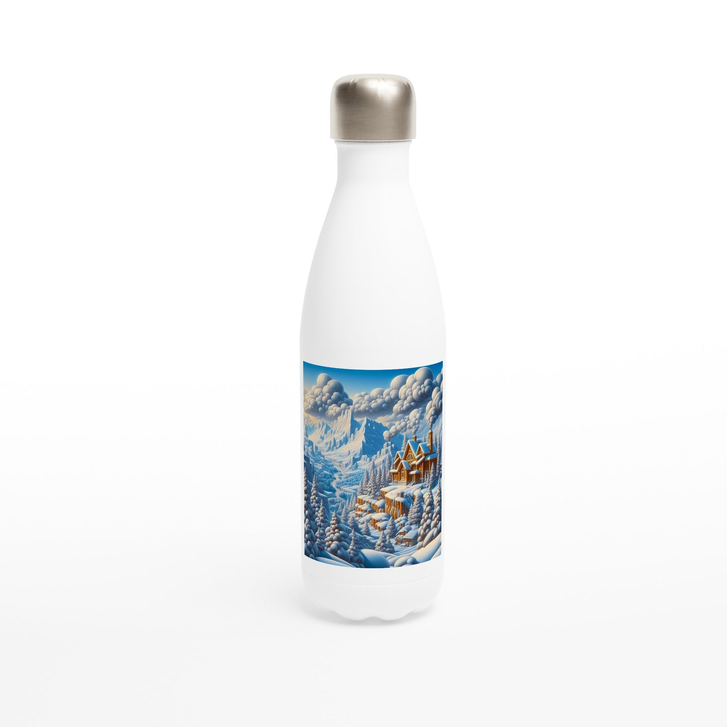 White 17oz Stainless Steel Water Bottle - Winter 240