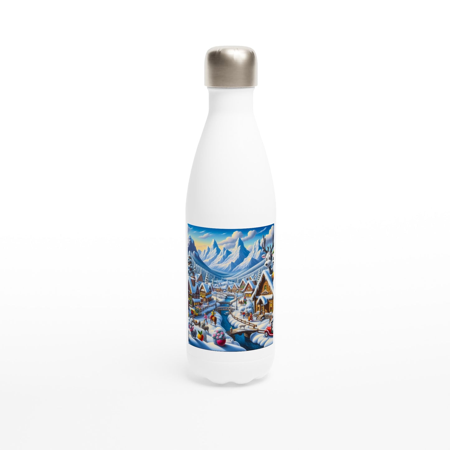 White 17oz Stainless Steel Water Bottle - Winter 183