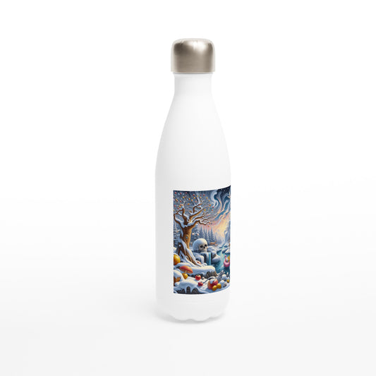 White 17oz Stainless Steel Water Bottle - Winter 82