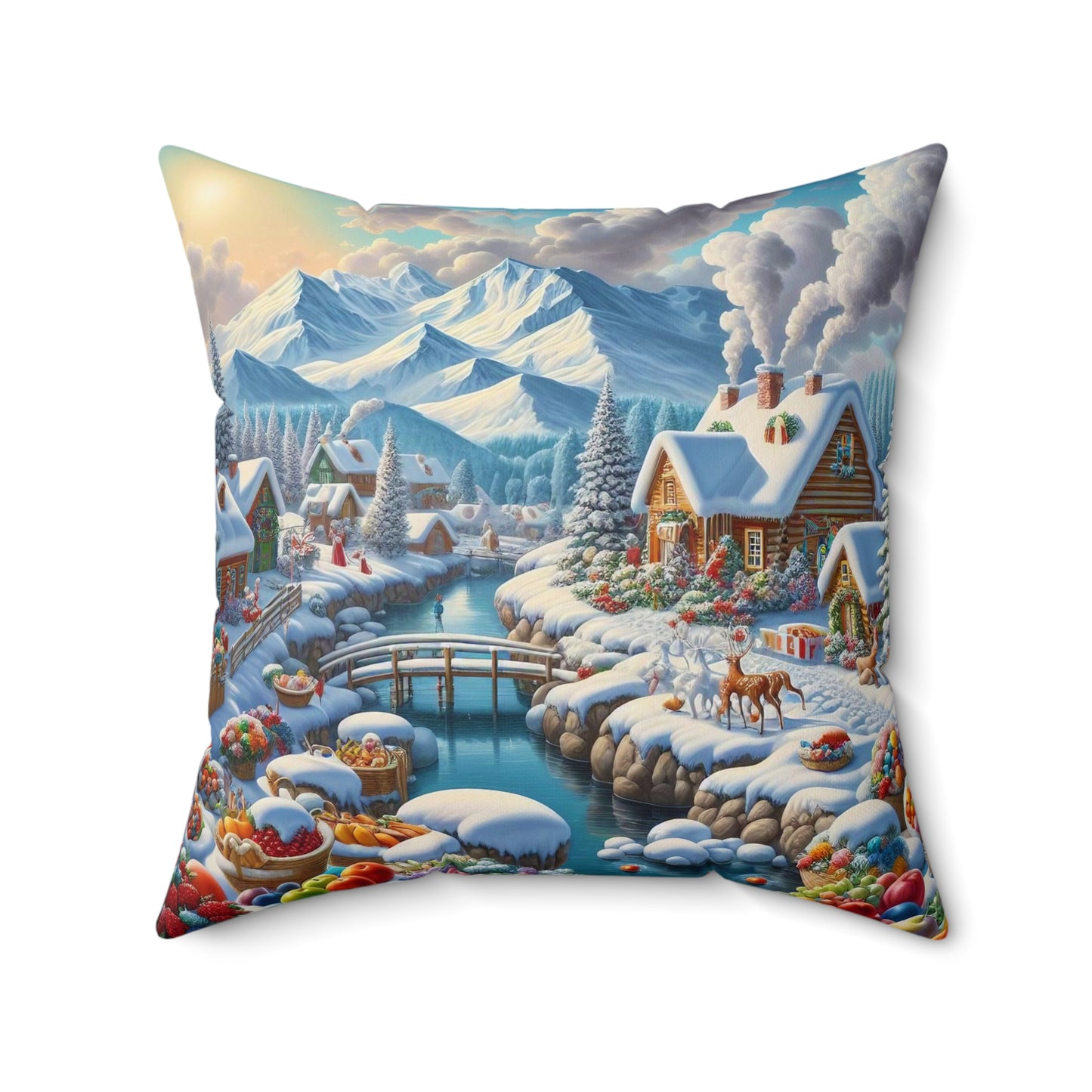 Spun Polyester Square Pillow - Winter 137