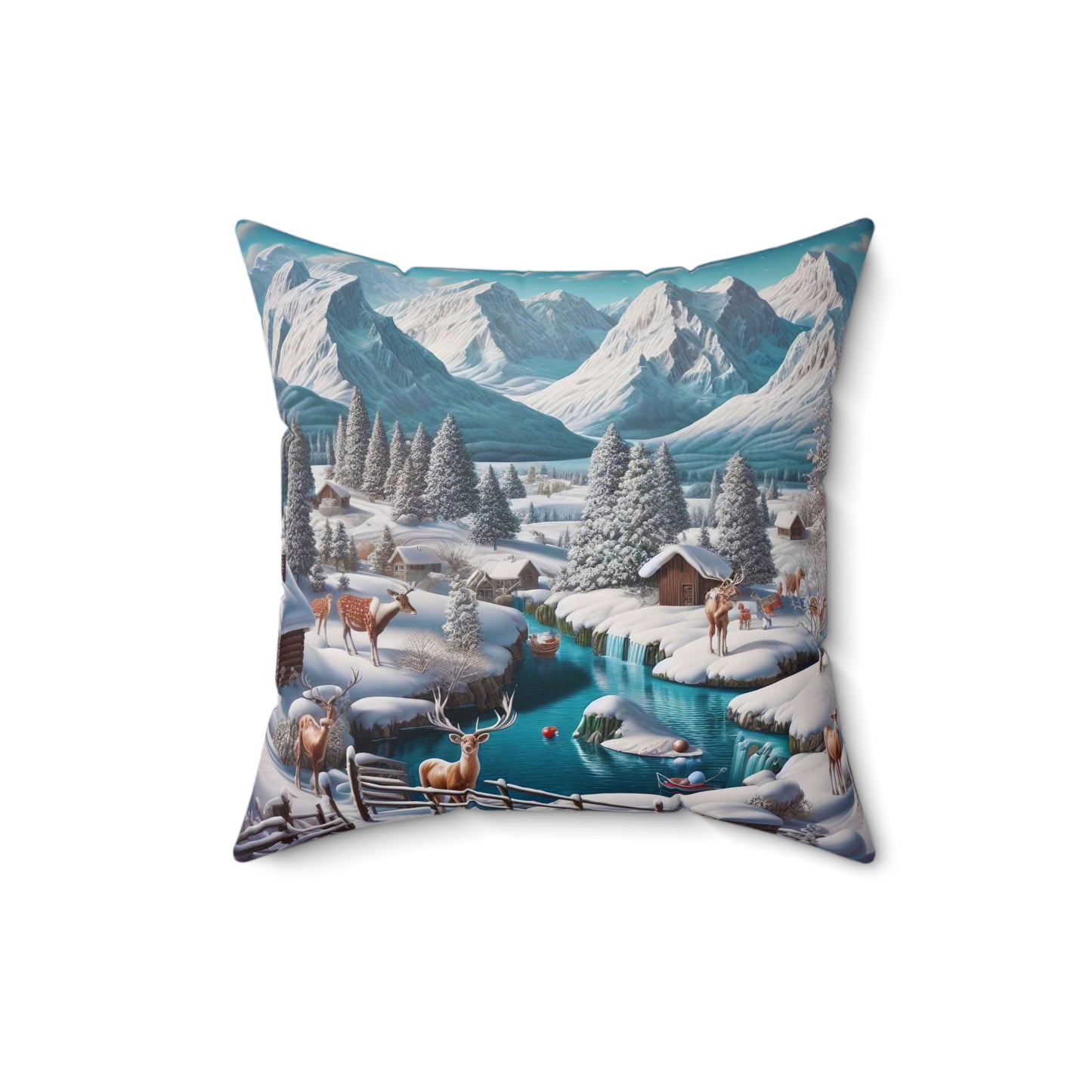 Spun Polyester Square Pillow - Winter 208