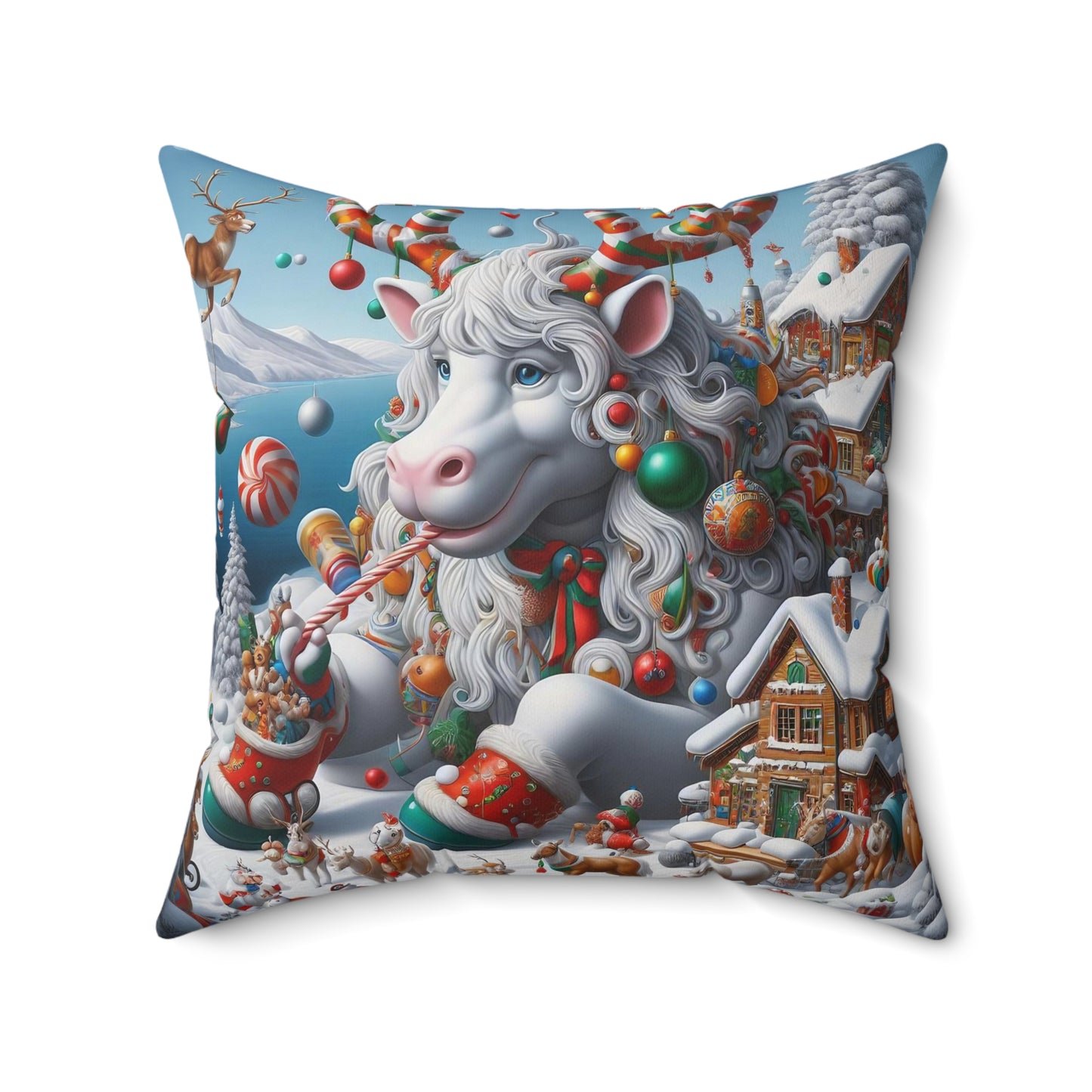 Spun Polyester Square Pillow - Winter 105