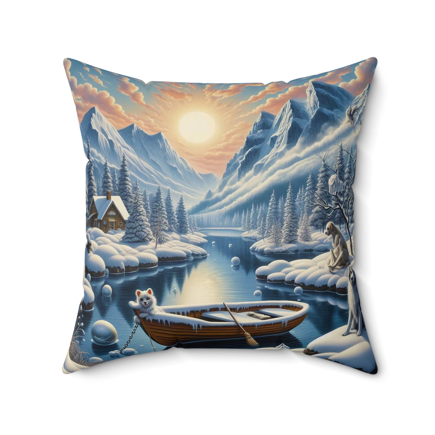 Spun Polyester Square Pillow - Winter 201