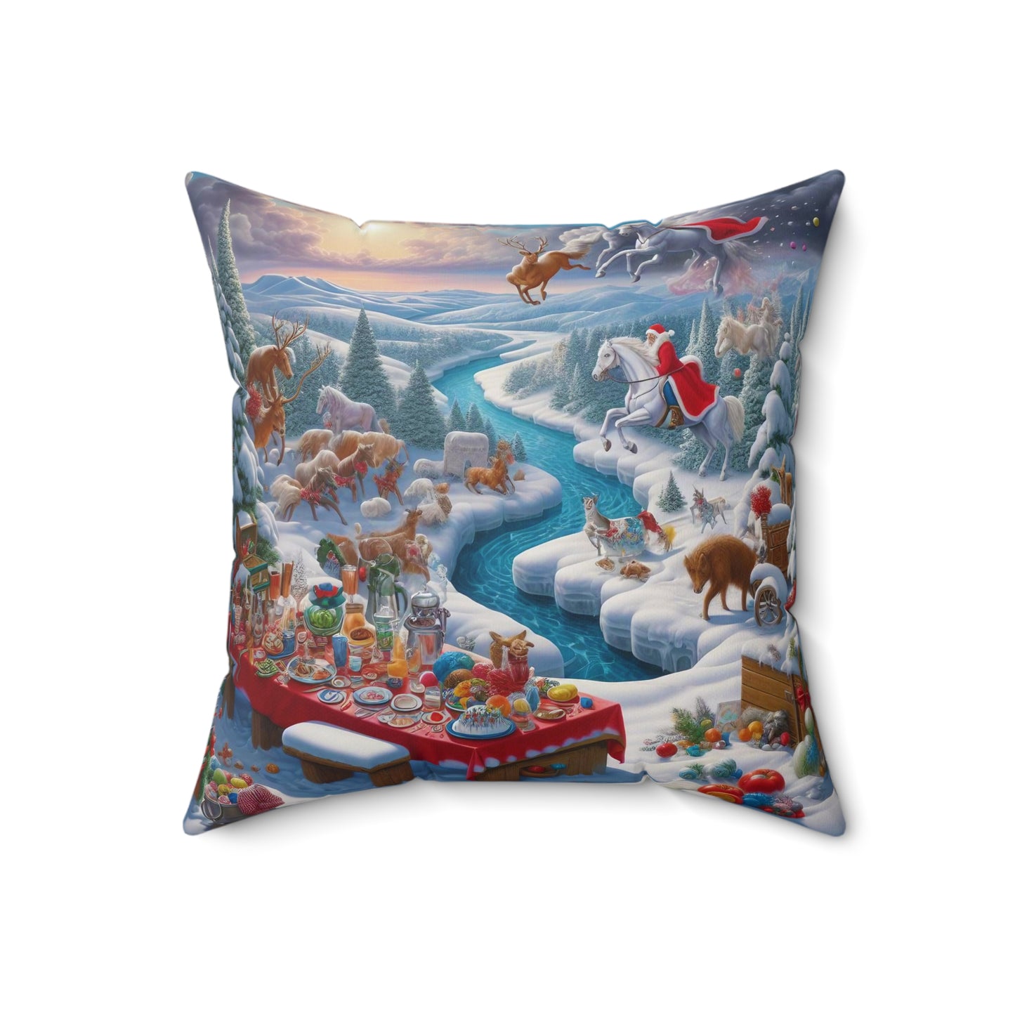 Spun Polyester Square Pillow - Winter 143