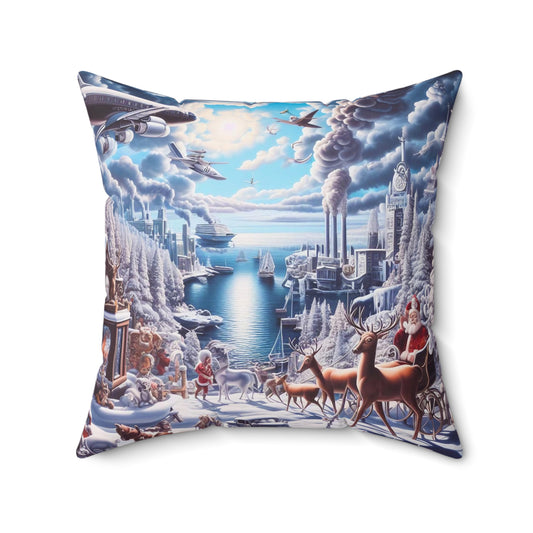 Spun Polyester Square Pillow - Winter 114