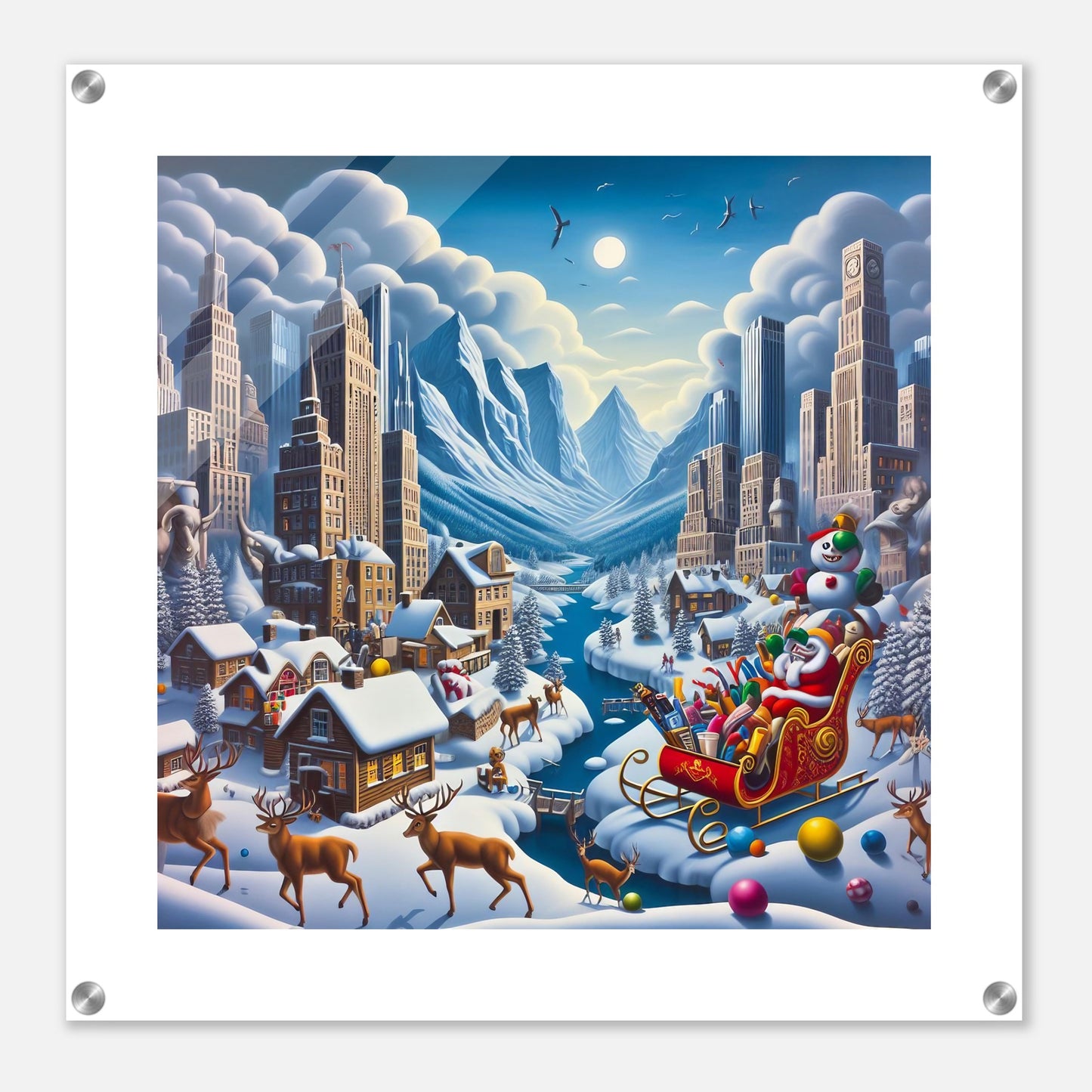 Wall Art - Winter 33 - Sleigh and river