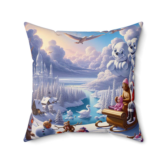 Spun Polyester Square Pillow - Winter 203