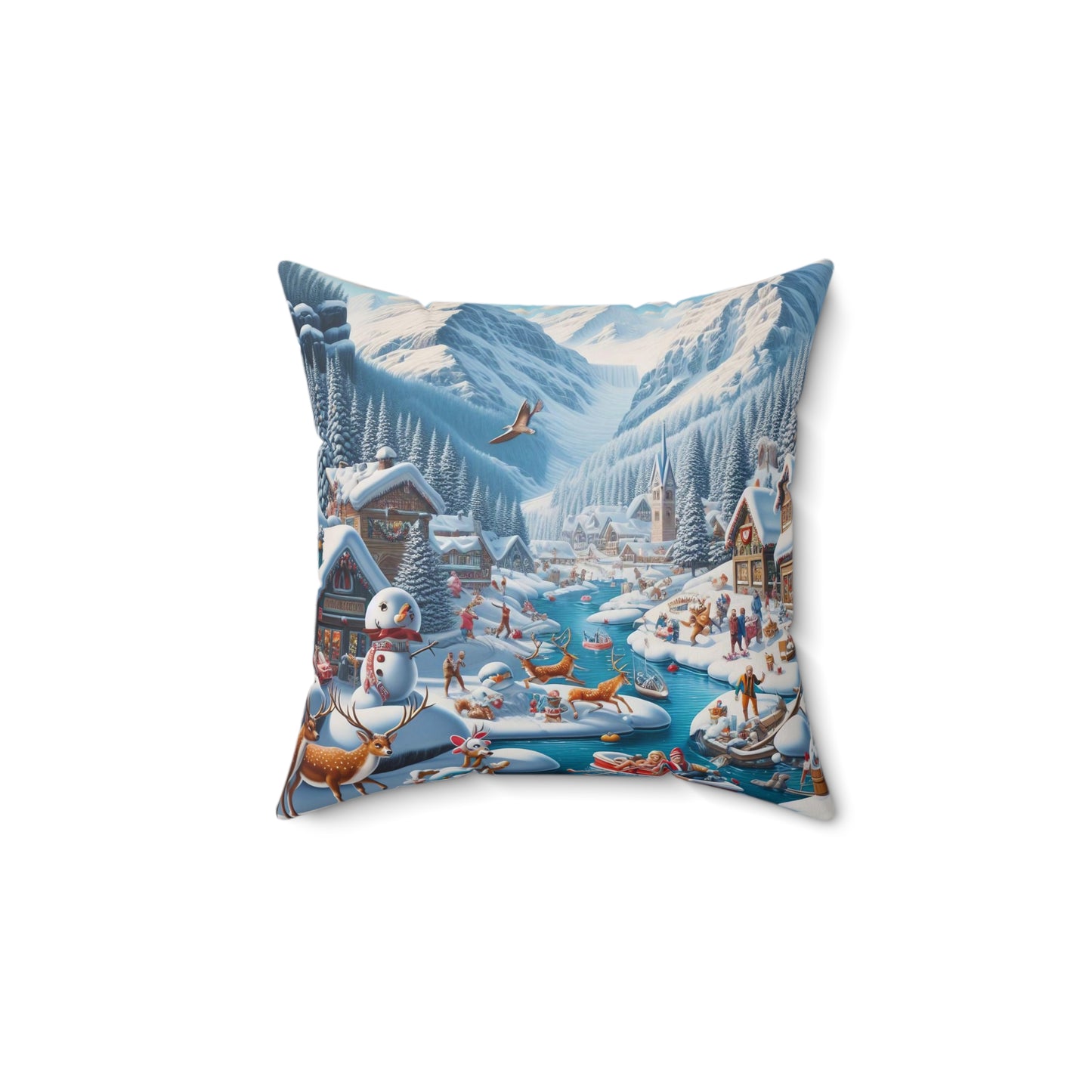 Spun Polyester Square Pillow - Winter 232