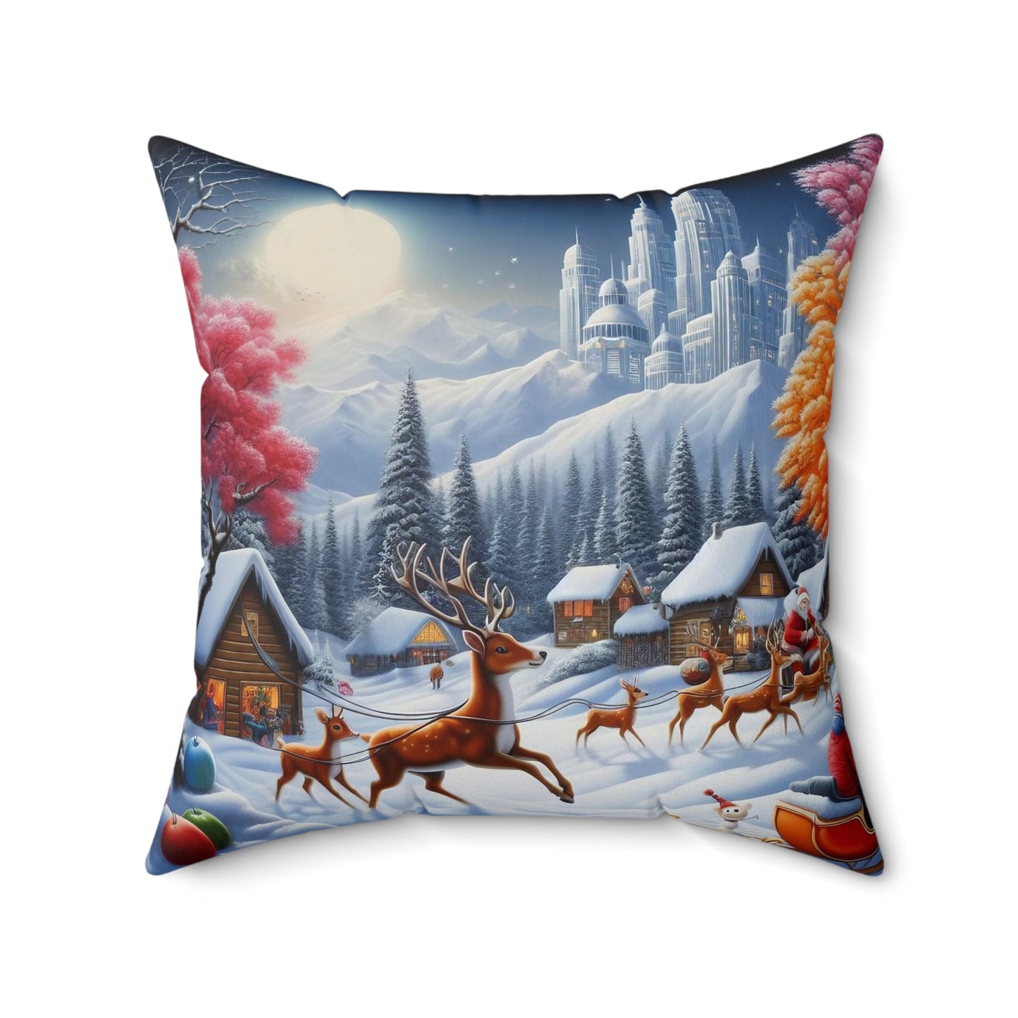 Spun Polyester Square Pillow - Winter 167