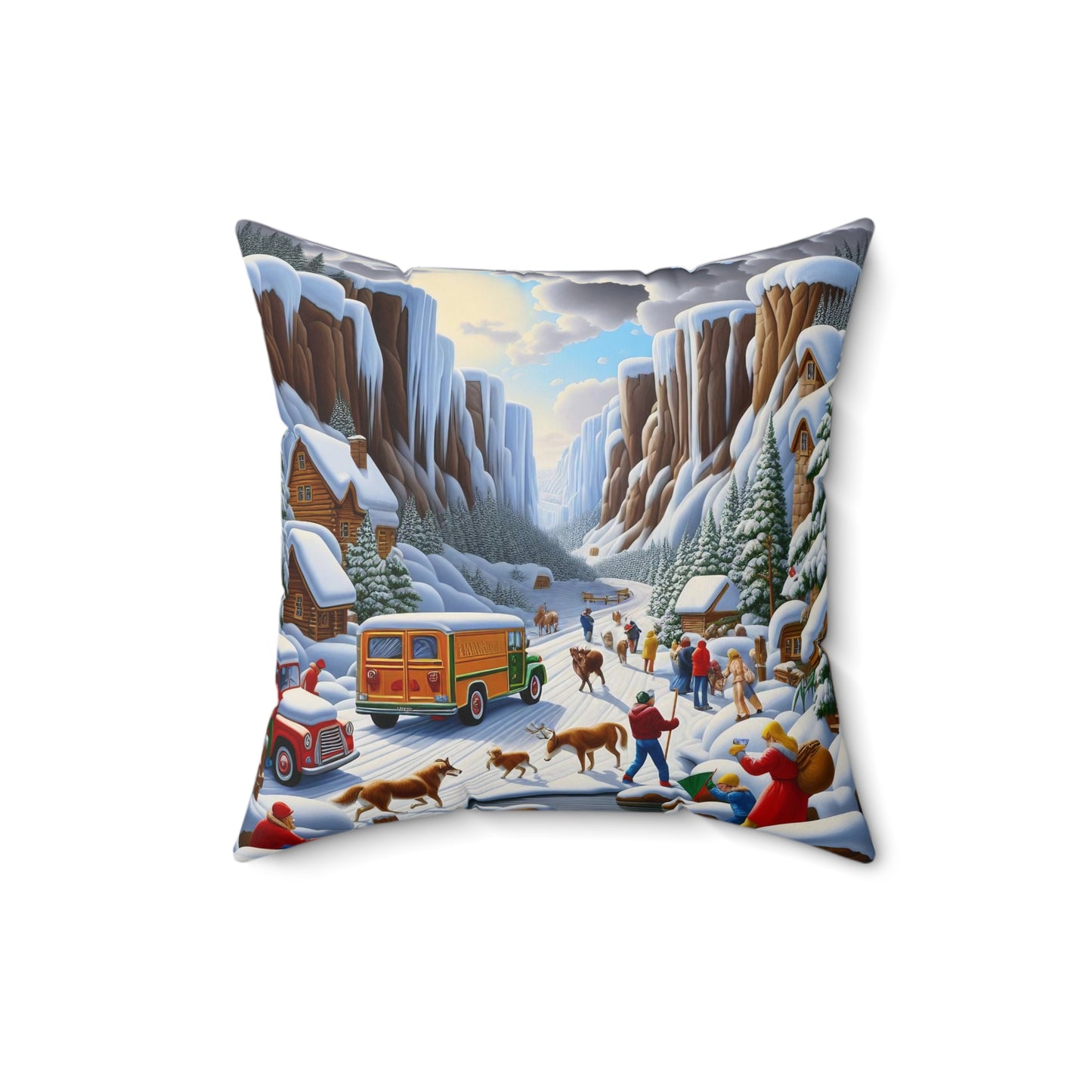 Spun Polyester Square Pillow - Winter 120