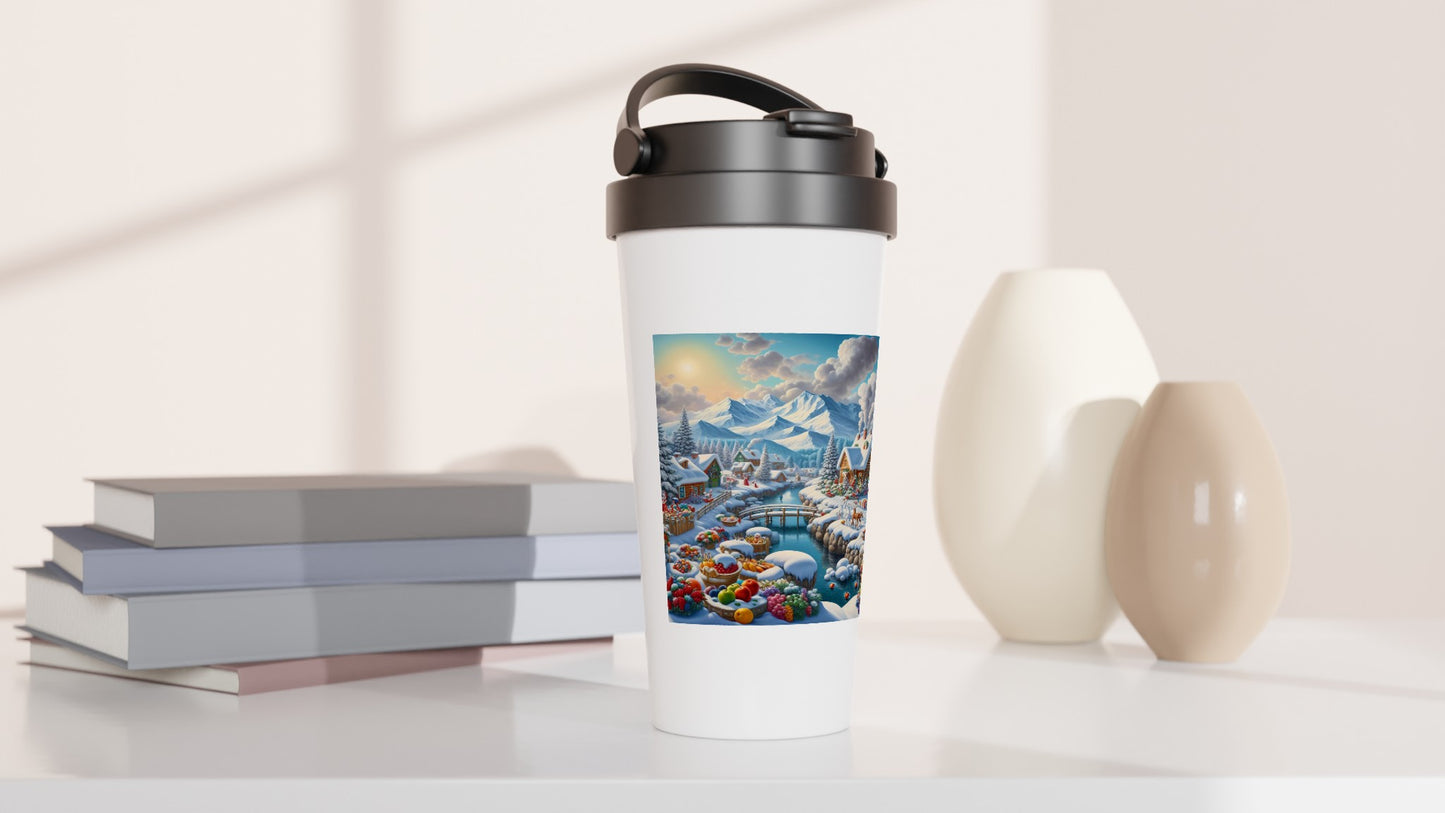 White 15oz Stainless Steel Travel Mug - Winter 137