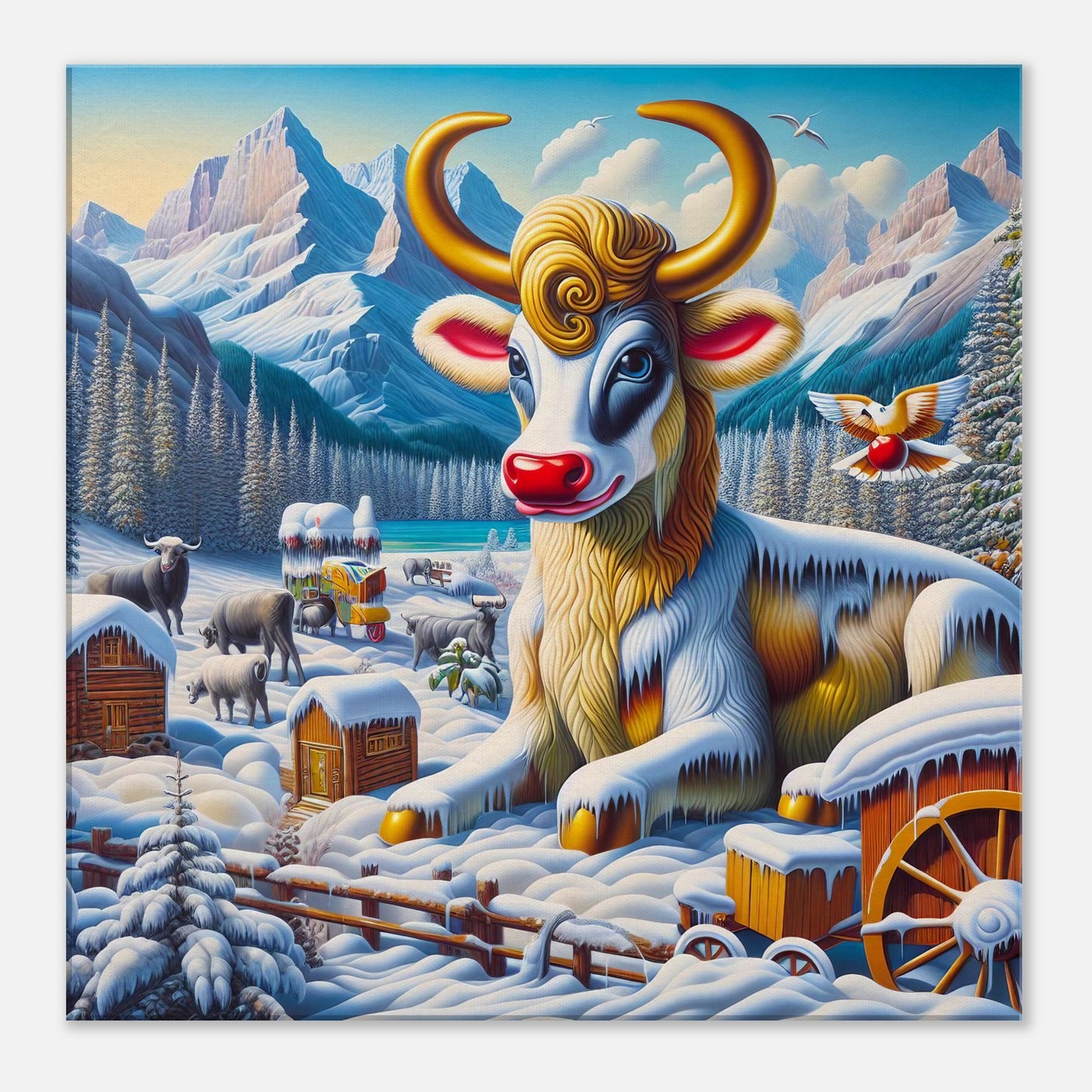 Wall Art - Winter 70 - Sitting cow