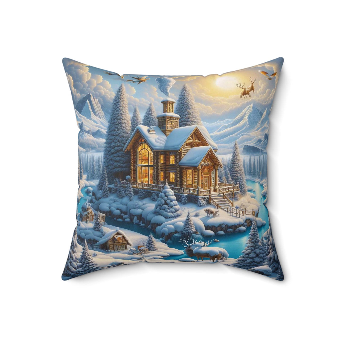 Spun Polyester Square Pillow - Winter 176