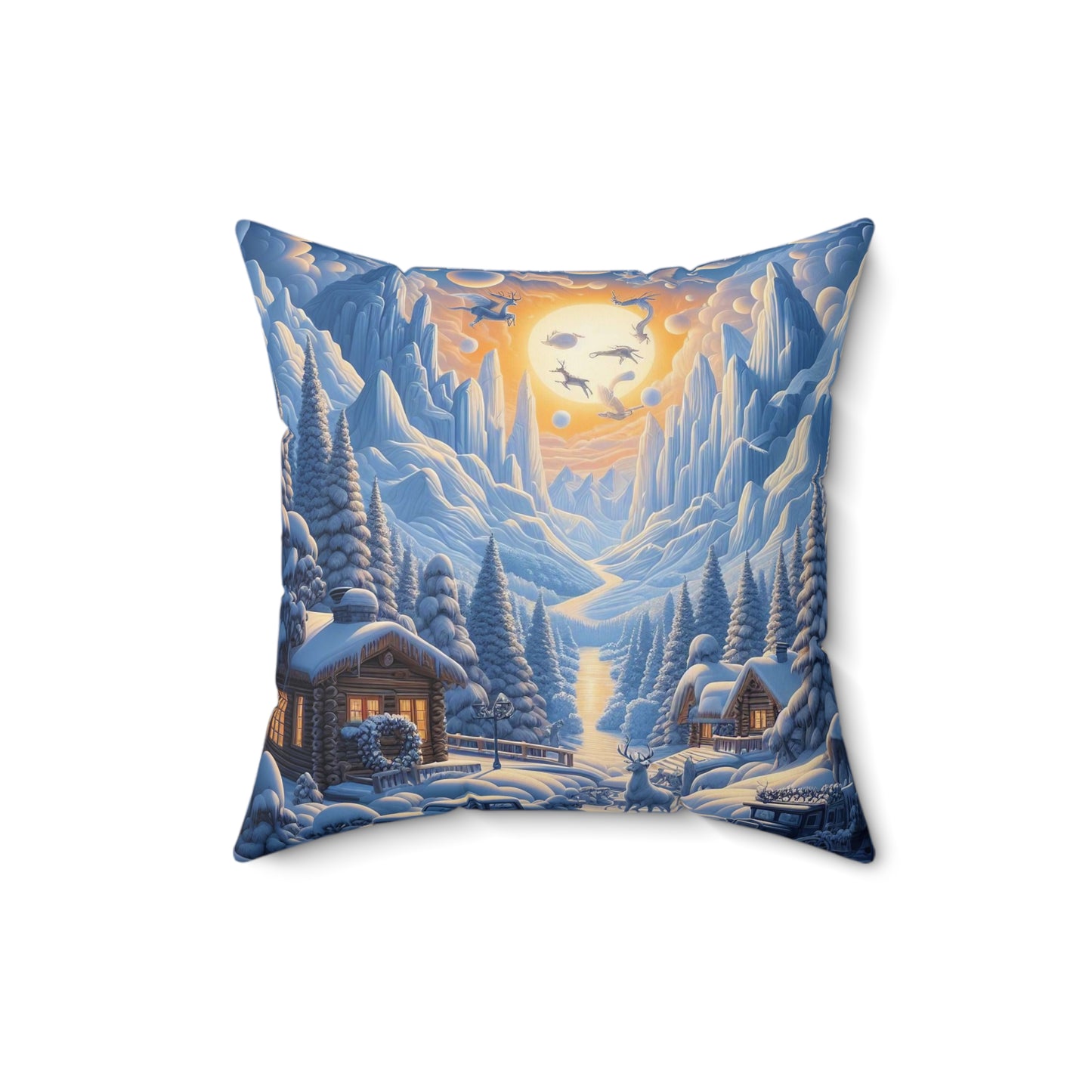 Spun Polyester Square Pillow - Winter 230