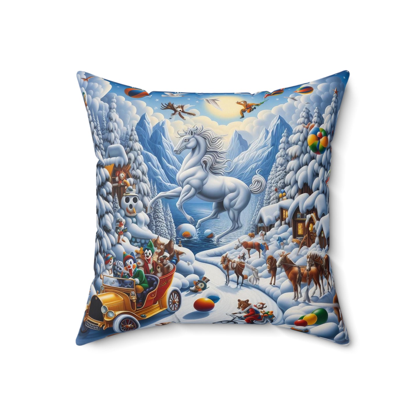 Spun Polyester Square Pillow - Winter 161