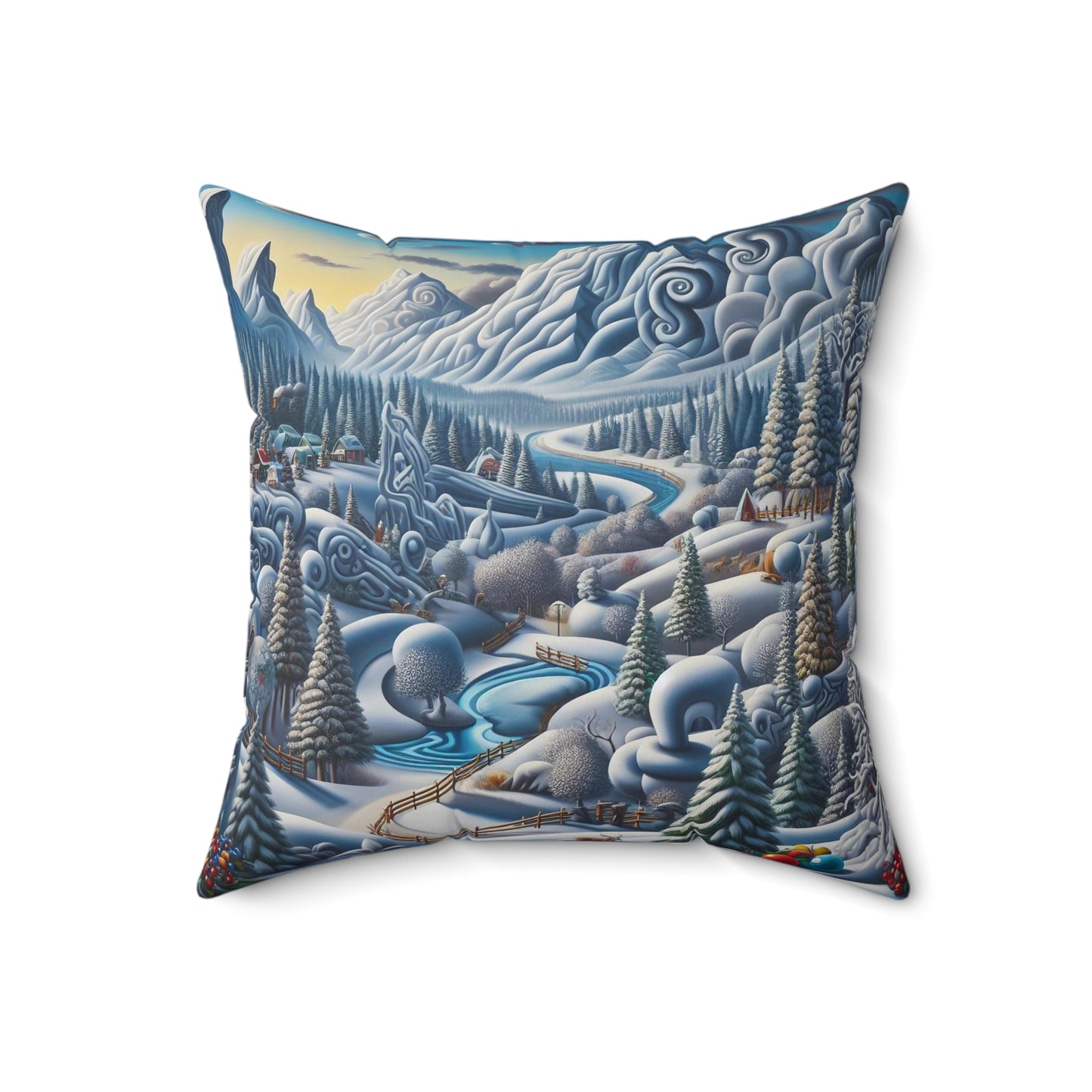 Spun Polyester Square Pillow - Winter 242