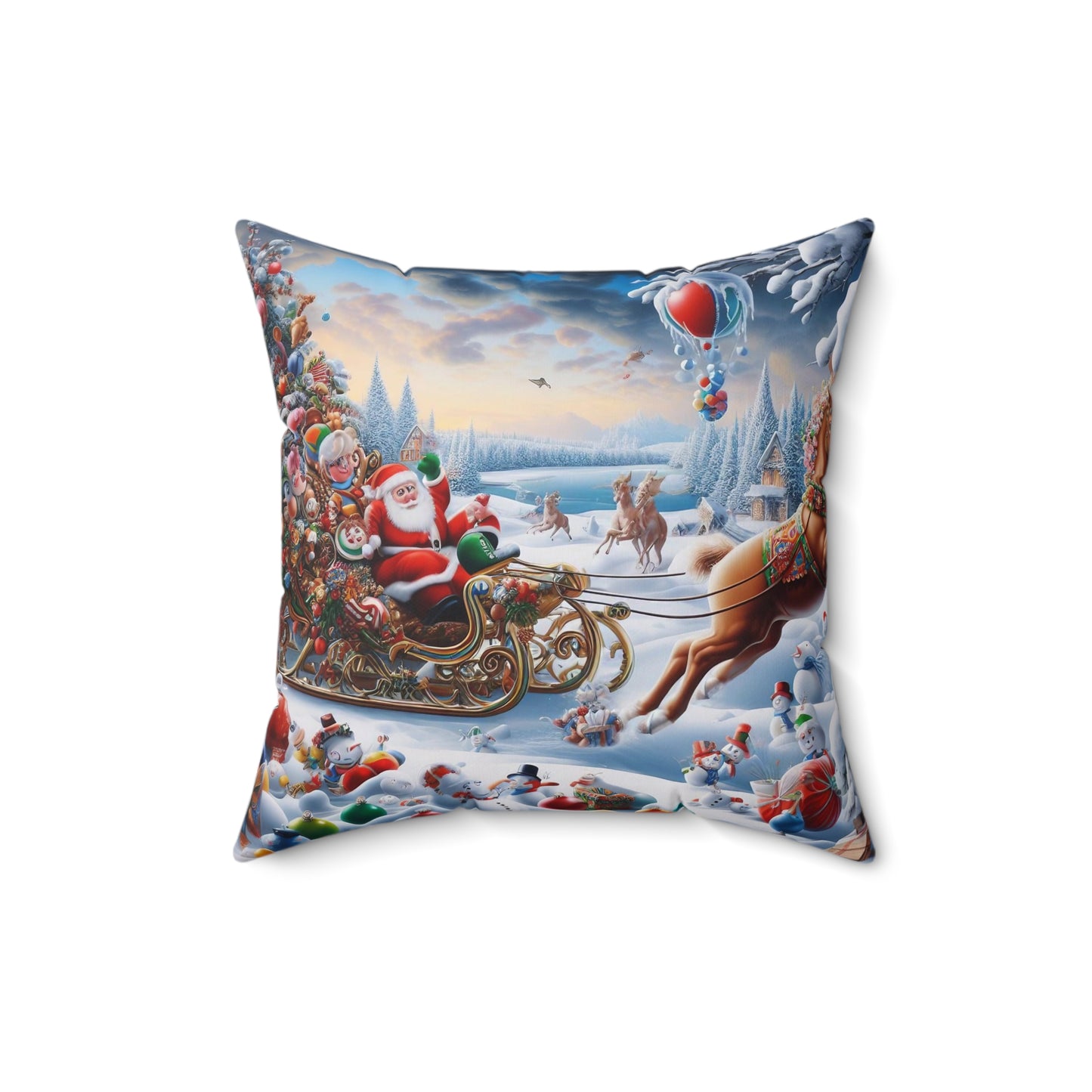 Spun Polyester Square Pillow - Winter 166