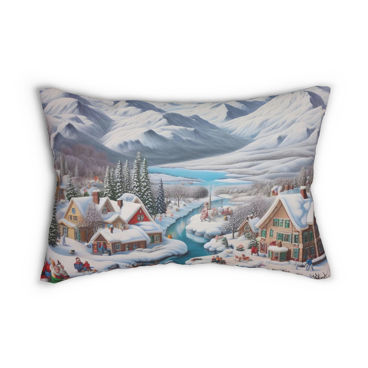 Spun Polyester Lumbar Pillow - Winter 109