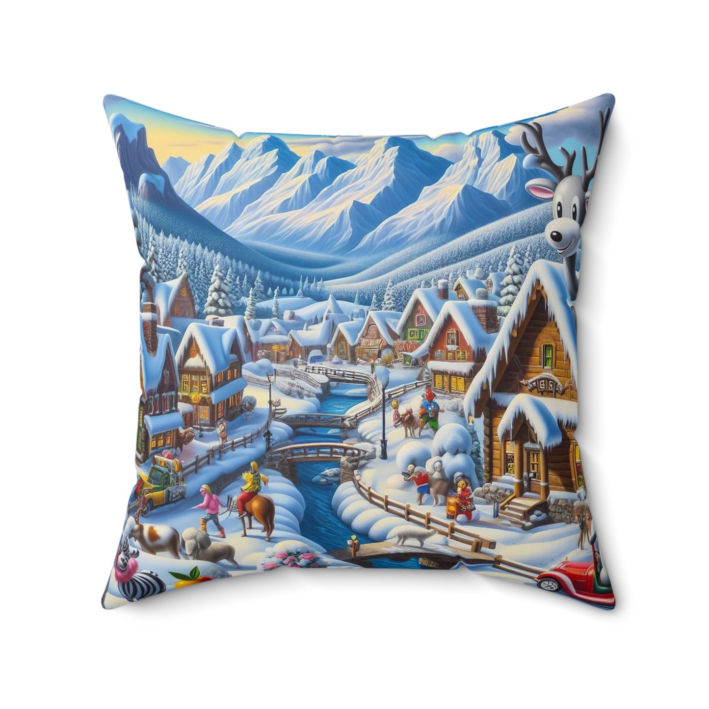 Spun Polyester Square Pillow - Winter 183