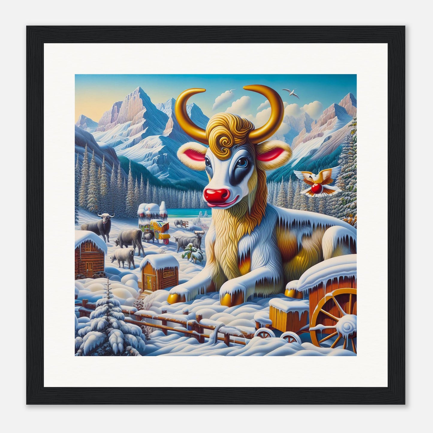 Wall Art - Winter 70 - Sitting cow