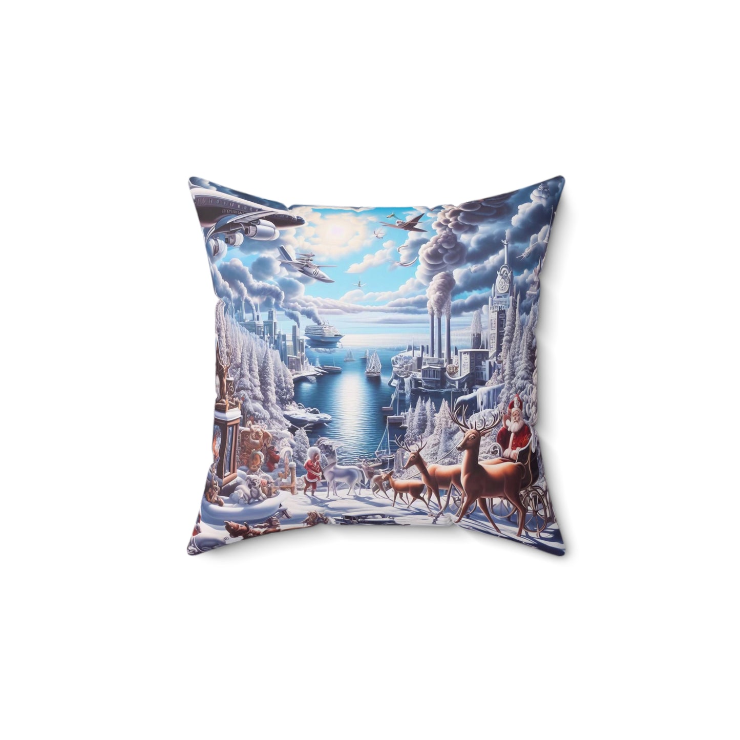 Spun Polyester Square Pillow - Winter 114