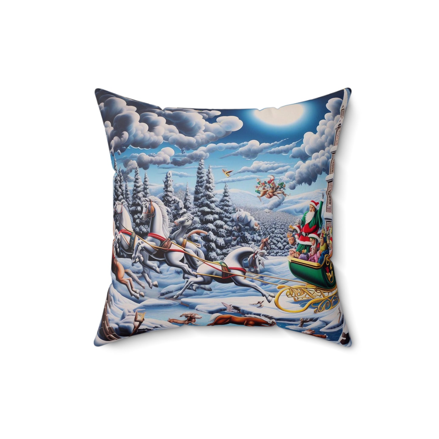 Spun Polyester Square Pillow - Winter 136