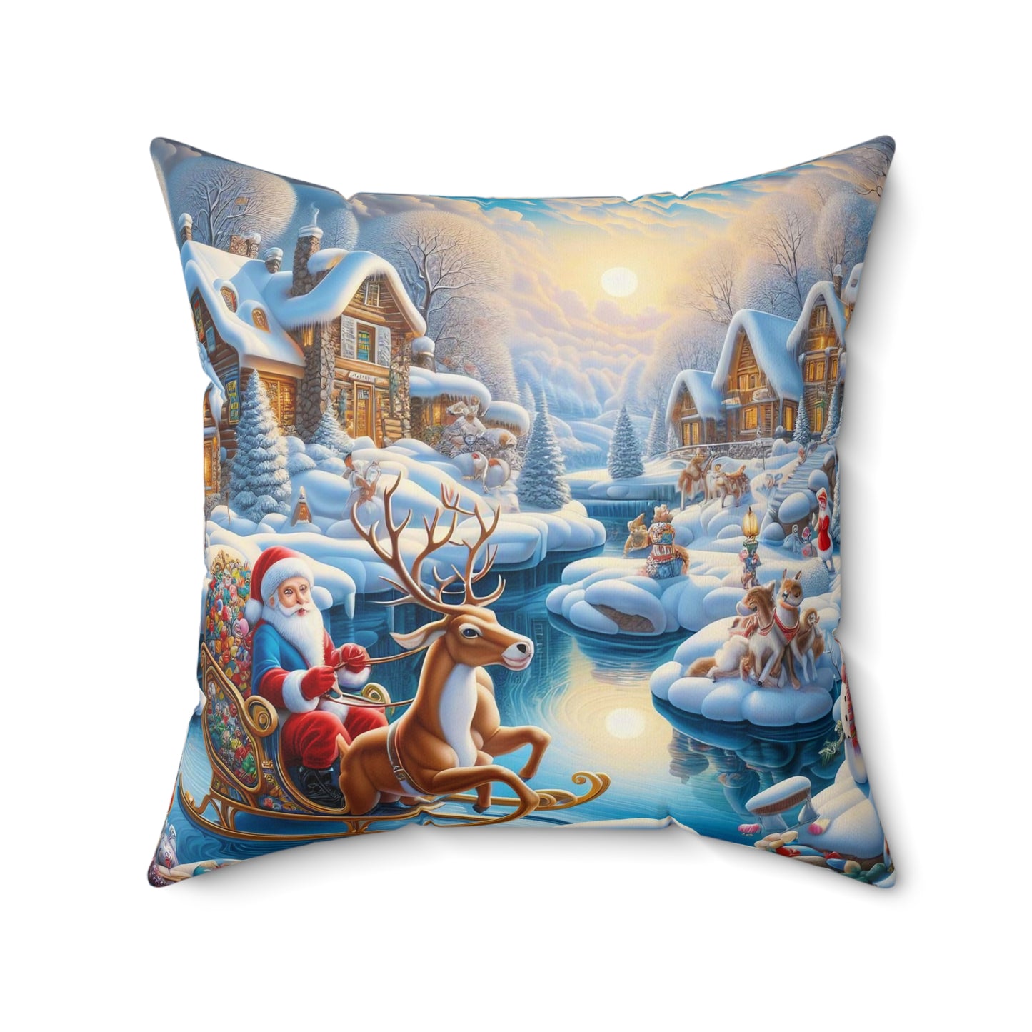 Spun Polyester Square Pillow - Winter 210