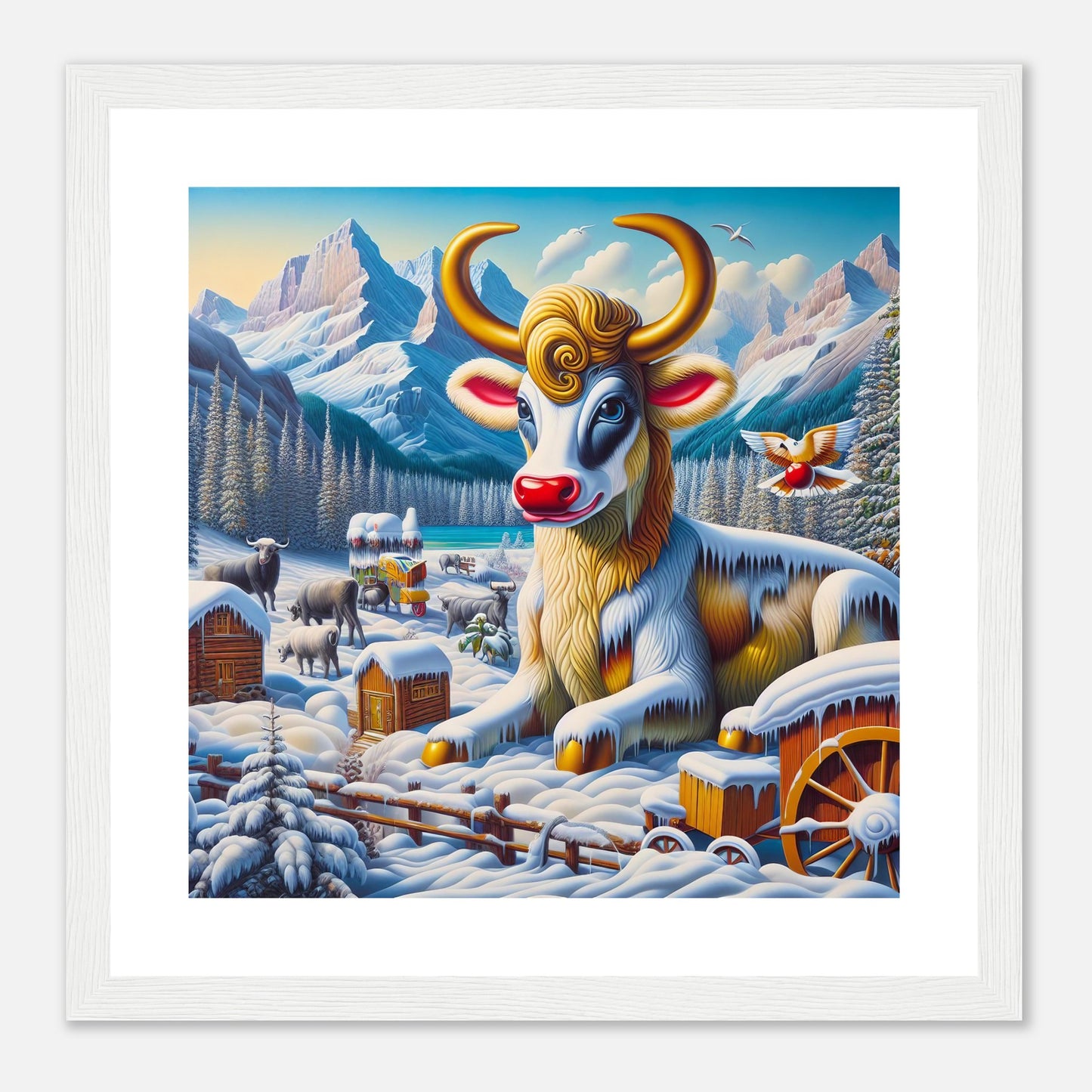 Wall Art - Winter 70 - Sitting cow
