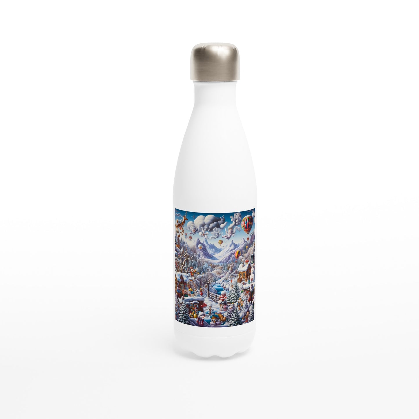 White 17oz Stainless Steel Water Bottle - Winter 146