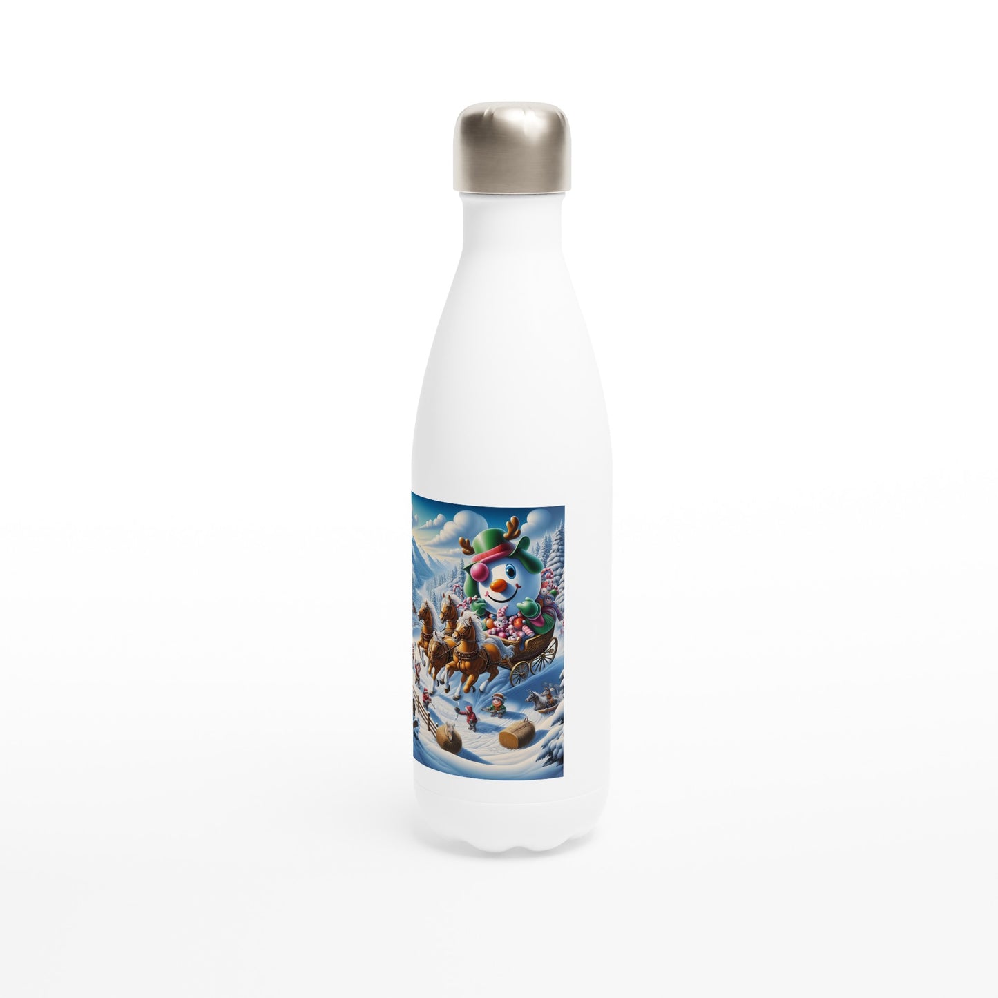 White 17oz Stainless Steel Water Bottle - Winter 63