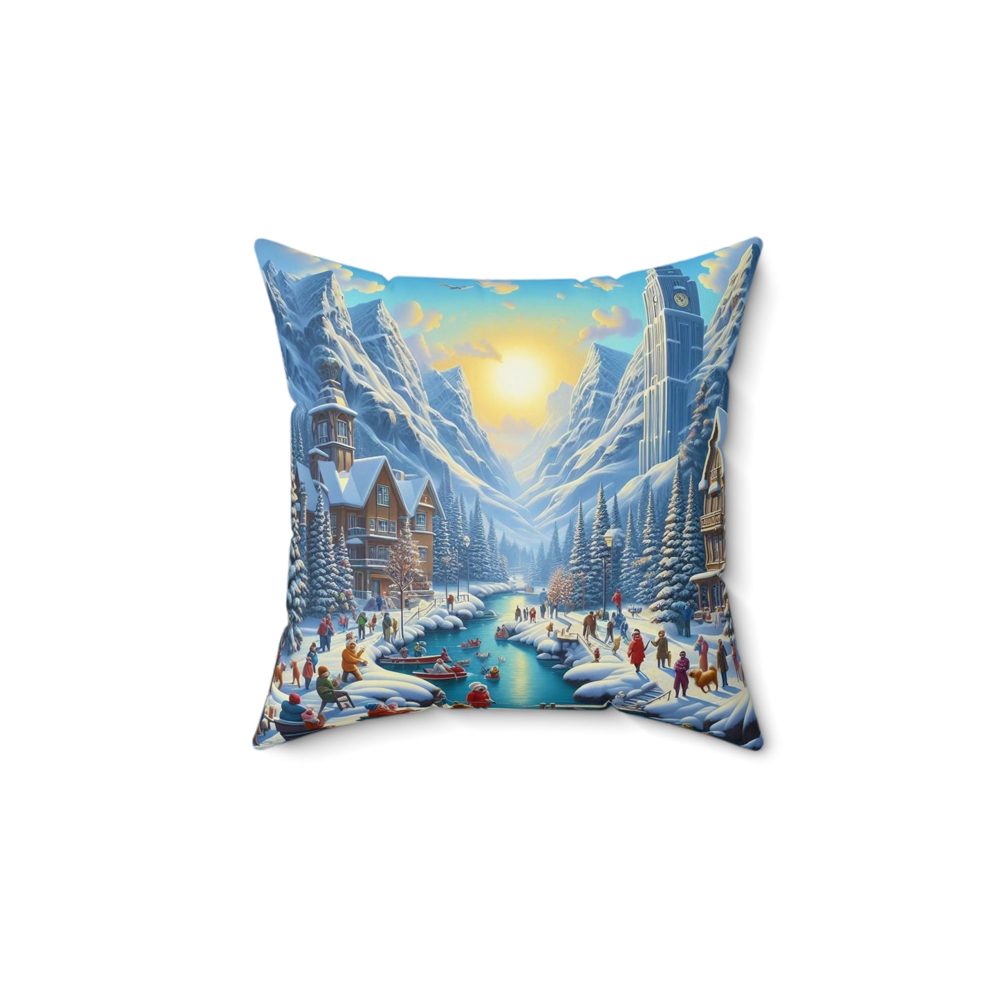 Spun Polyester Square Pillow - Winter 186