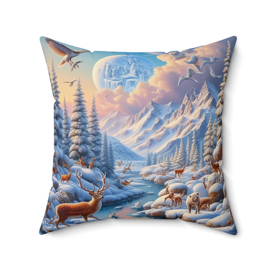 Spun Polyester Square Pillow - Winter 215