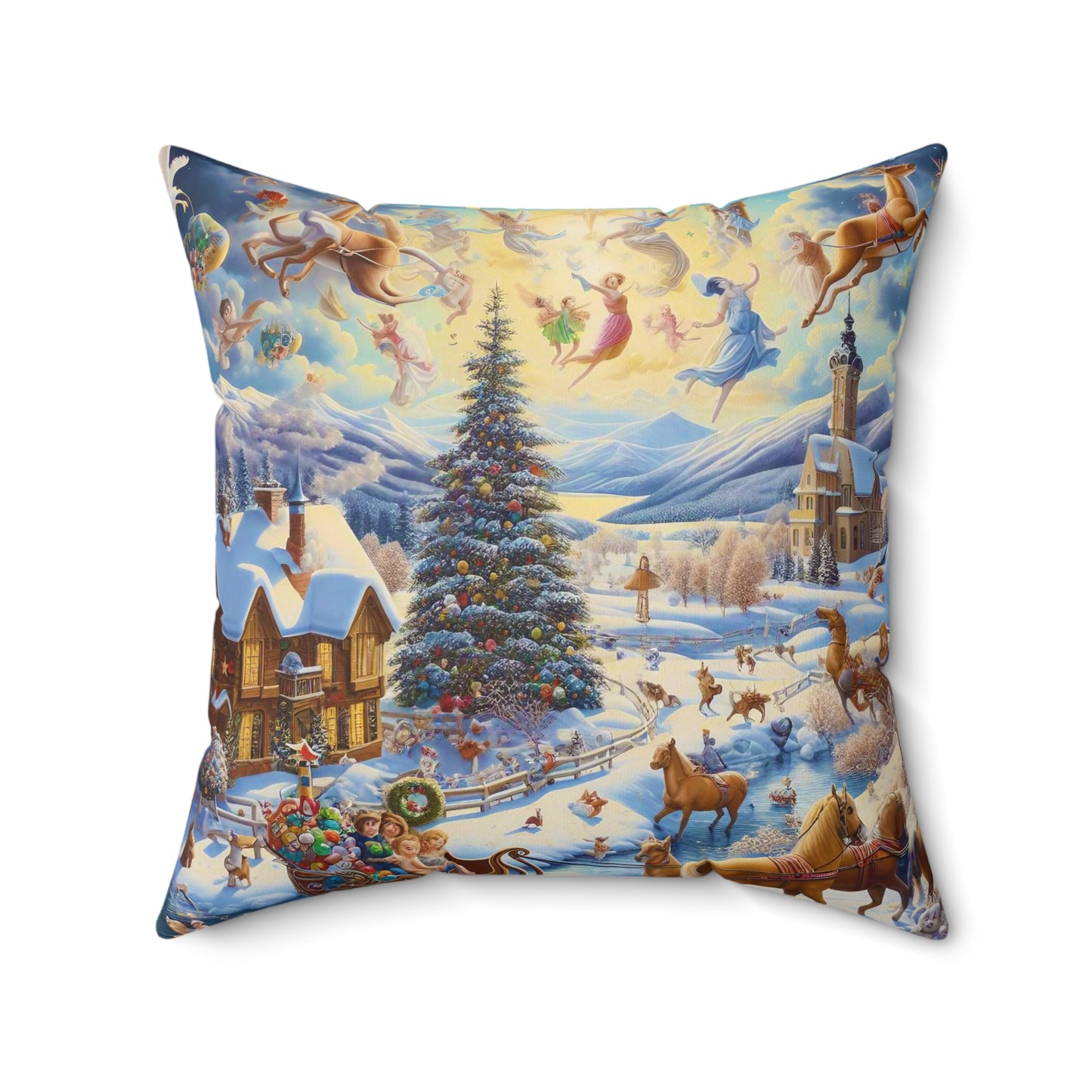 Spun Polyester Square Pillow - Winter 197