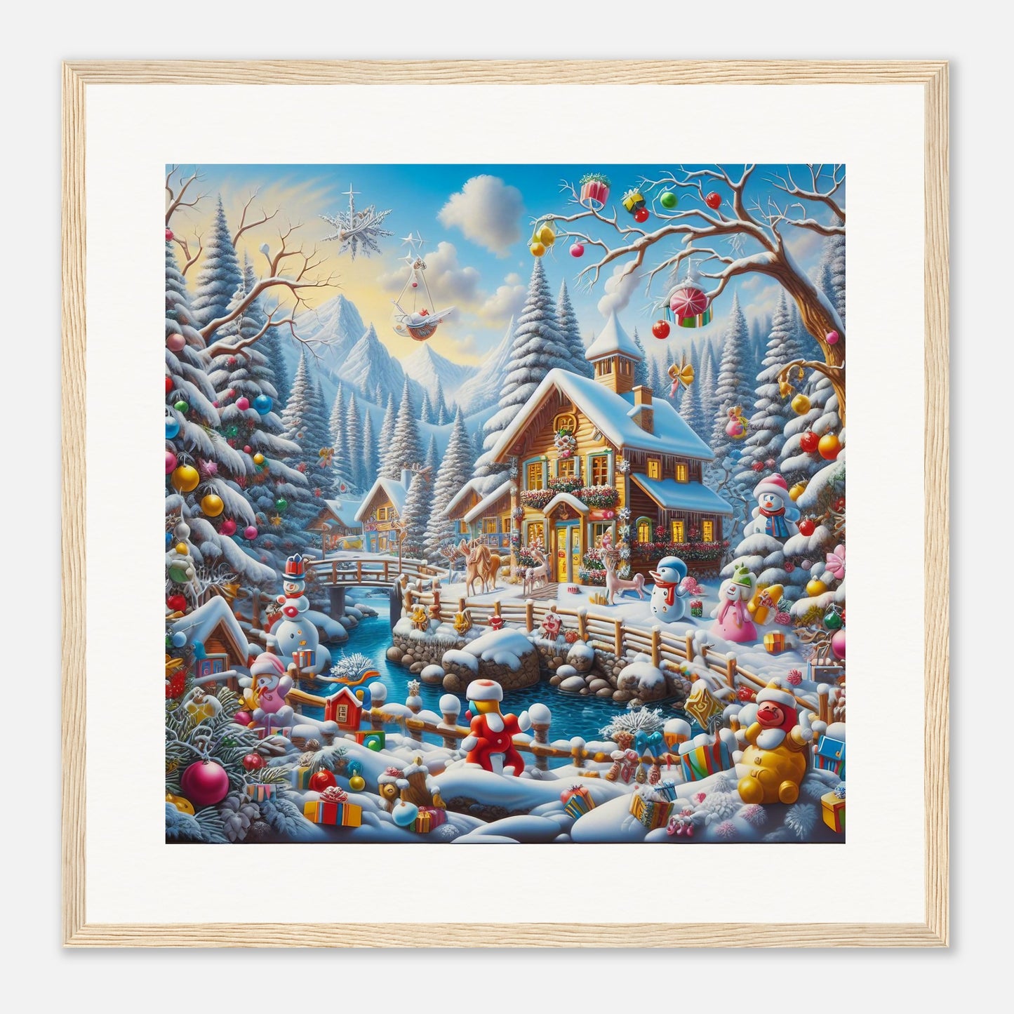 Wall Art - Winter 13 - Village nestled in a snow-covered mountain valley