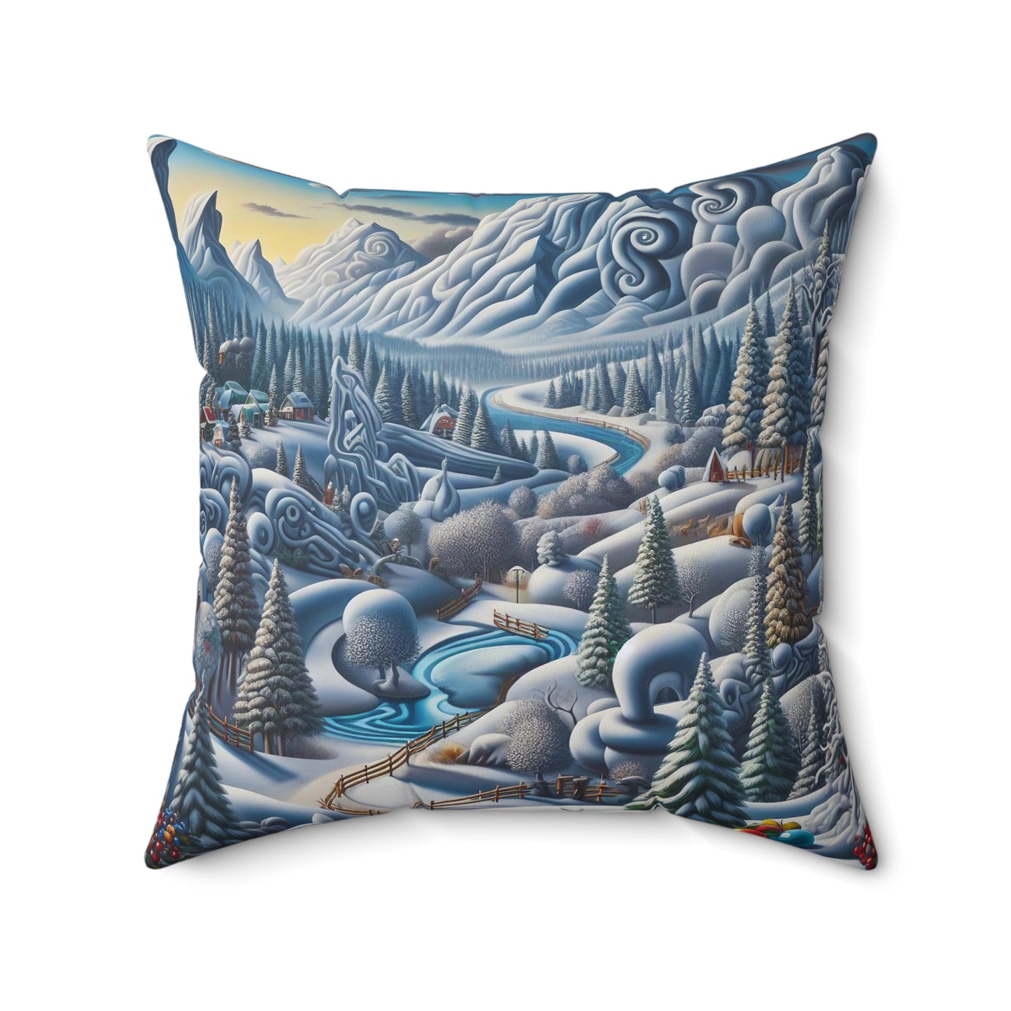 Spun Polyester Square Pillow - Winter 242