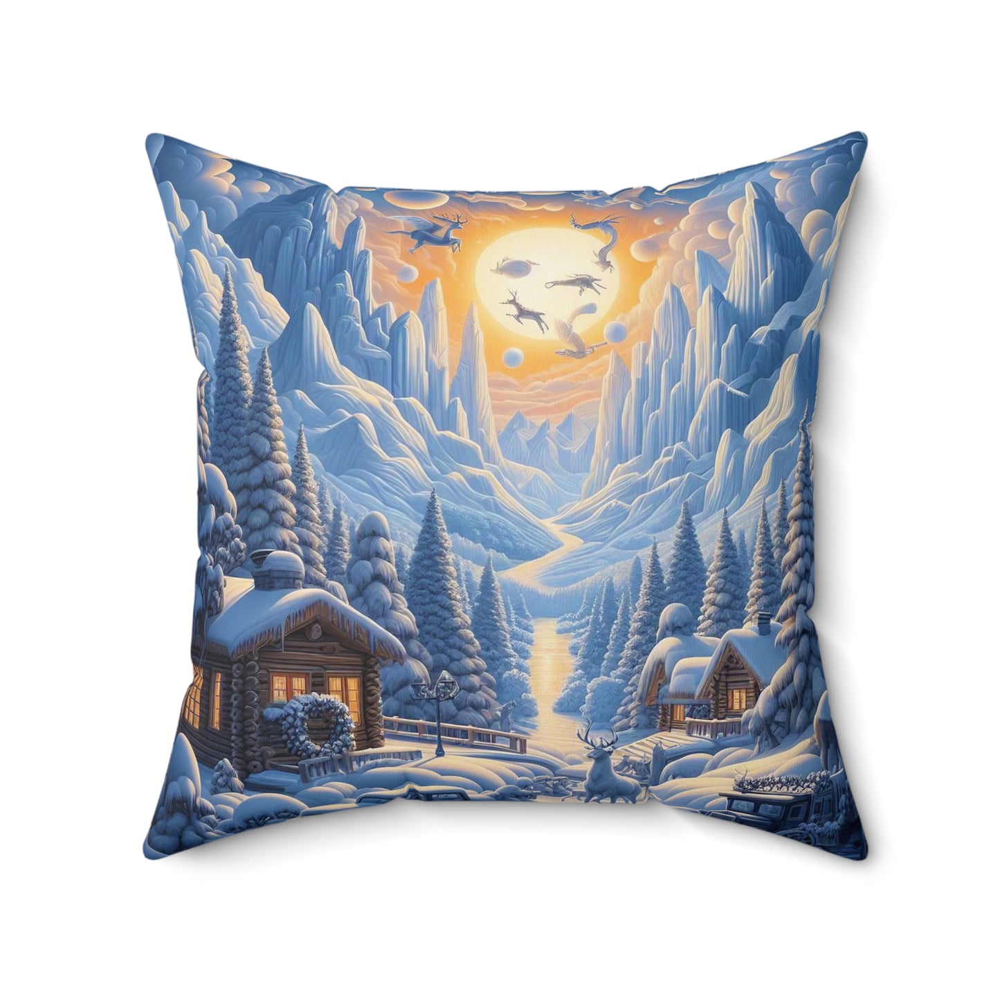 Spun Polyester Square Pillow - Winter 230