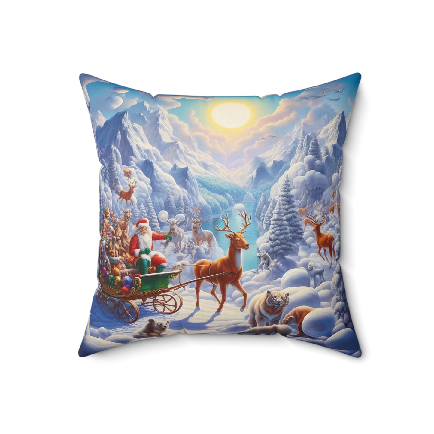 Spun Polyester Square Pillow - Winter 123