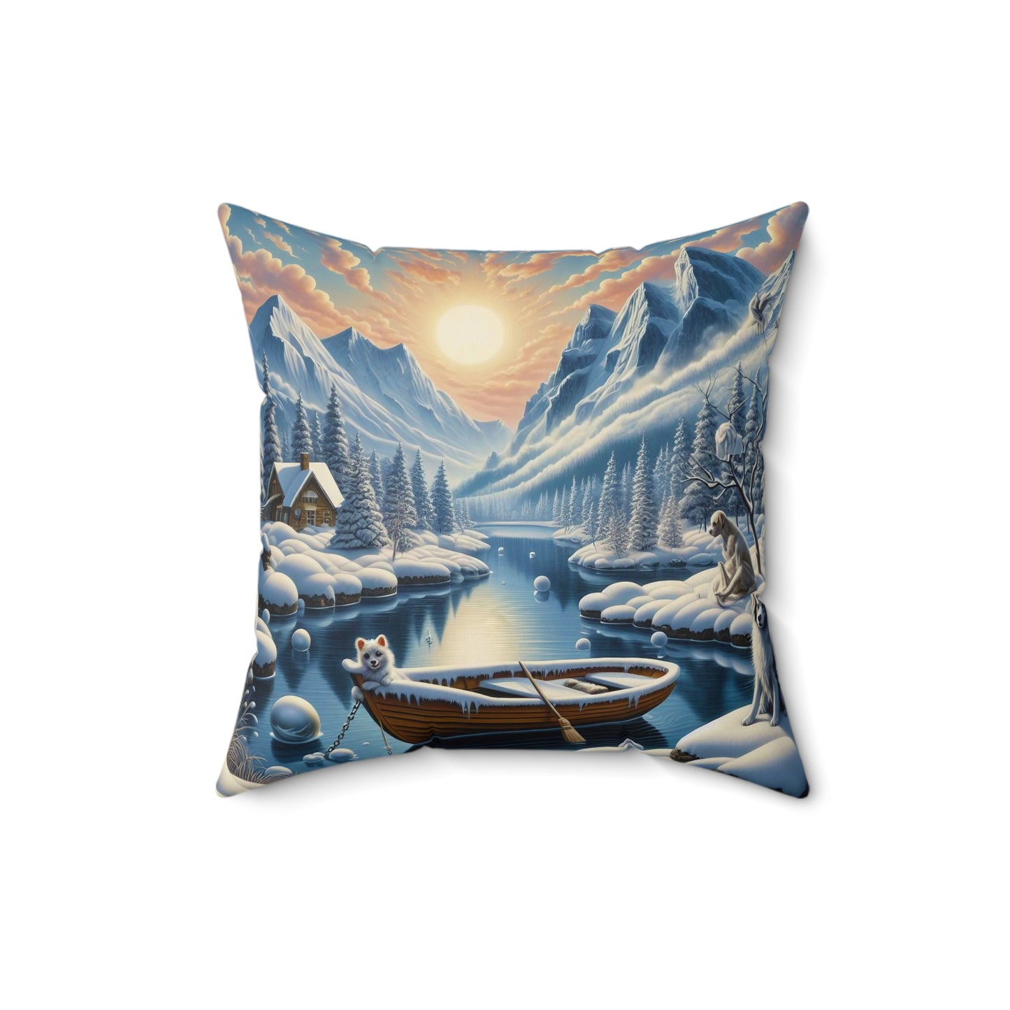 Spun Polyester Square Pillow - Winter 201