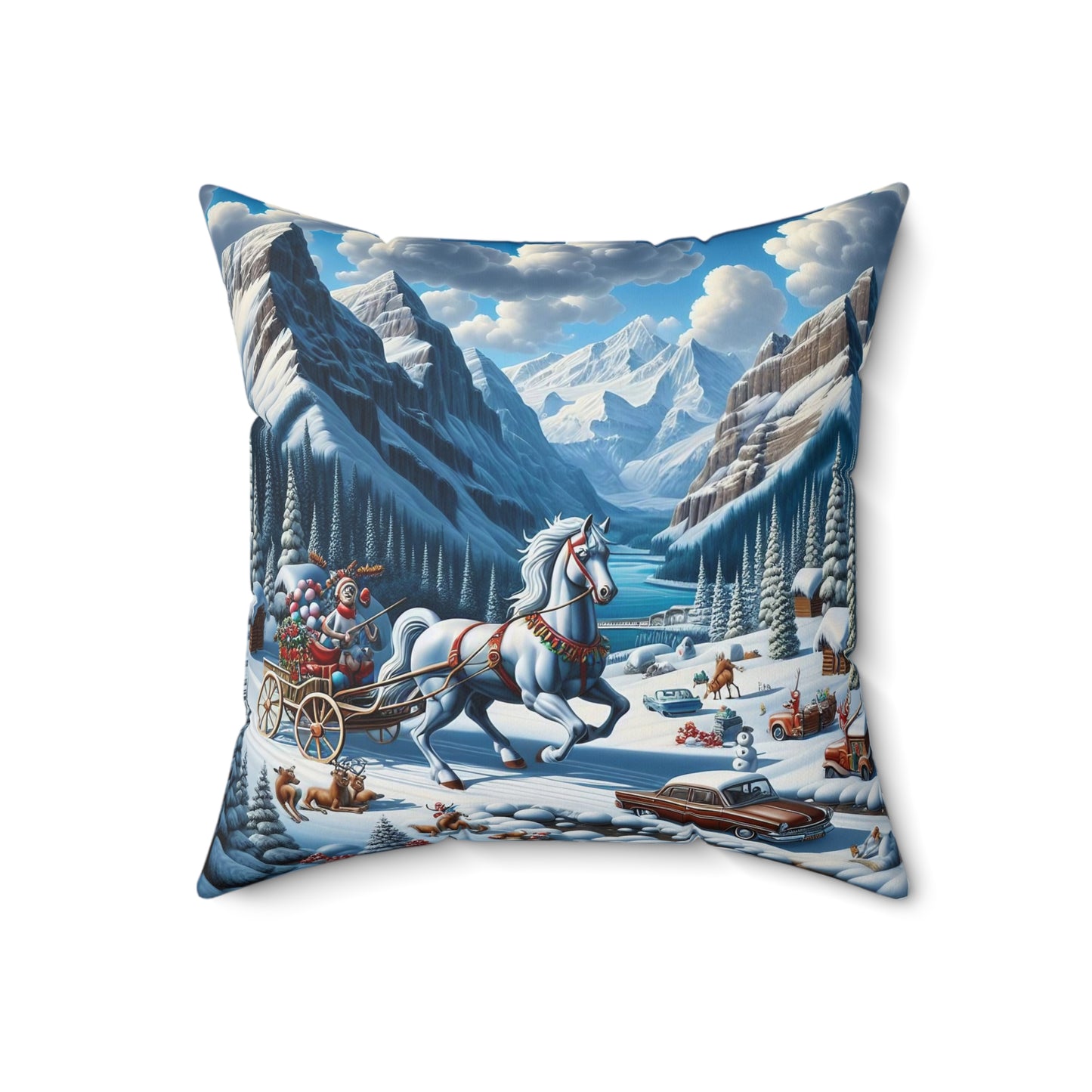 Spun Polyester Square Pillow - Winter 107